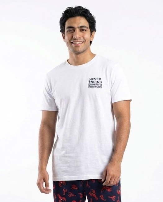 Men Plian Half Sleeves Top & Printed Pant Pyjama
