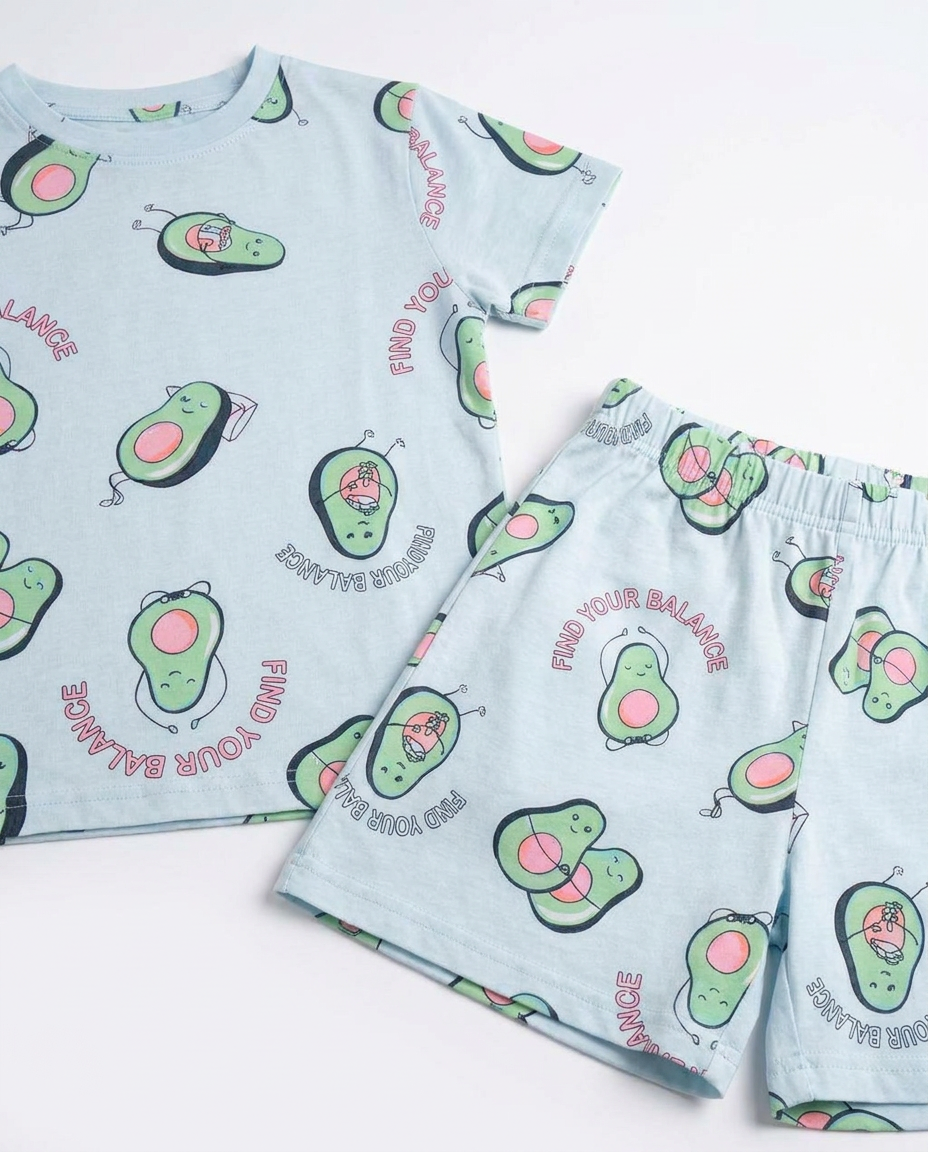 Girls Printed Half Sleeves Pyjama W/short