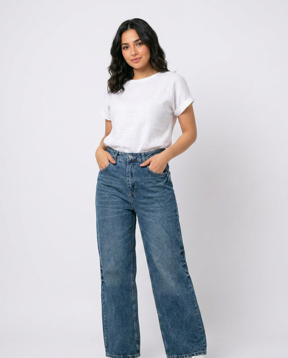 Women Jeans Pant Wide Leg