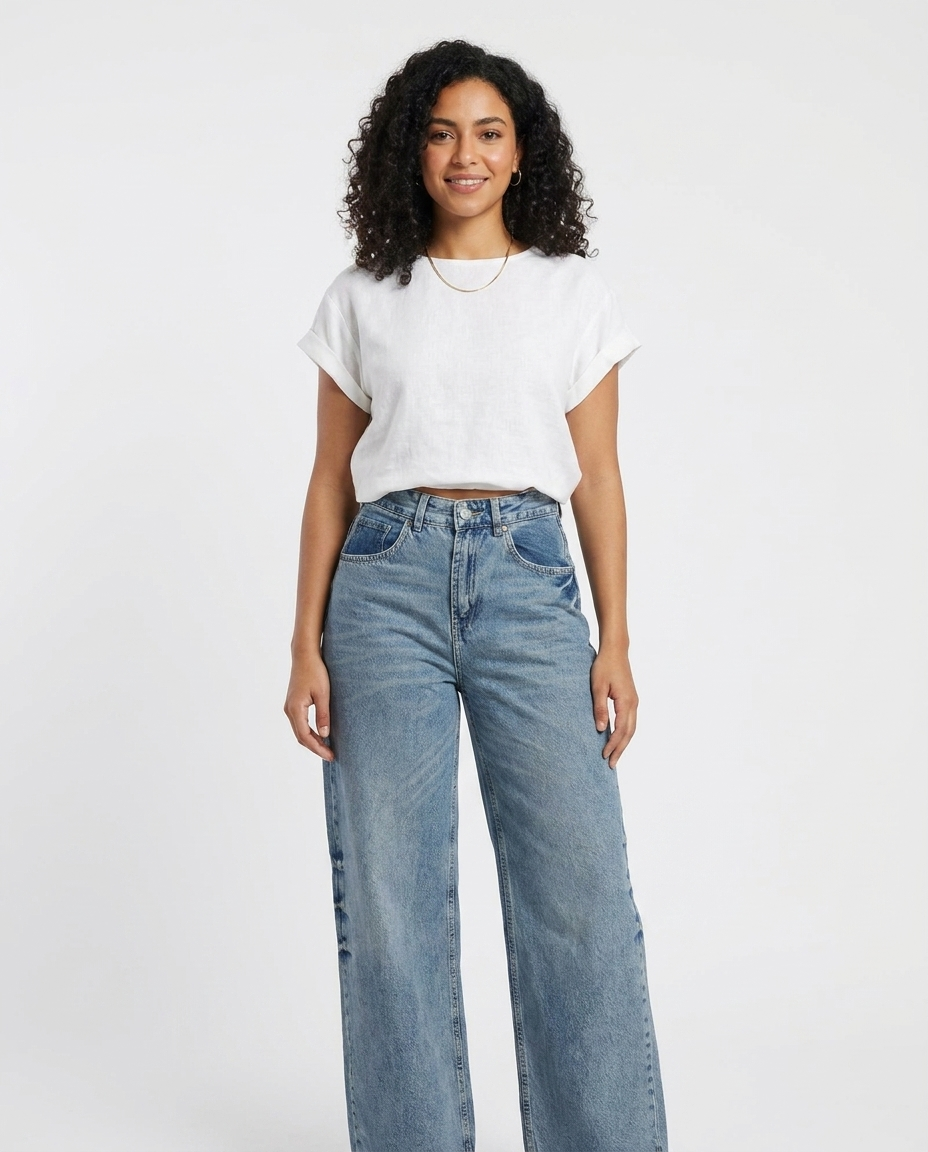 Women Jeans Pant Wide Leg