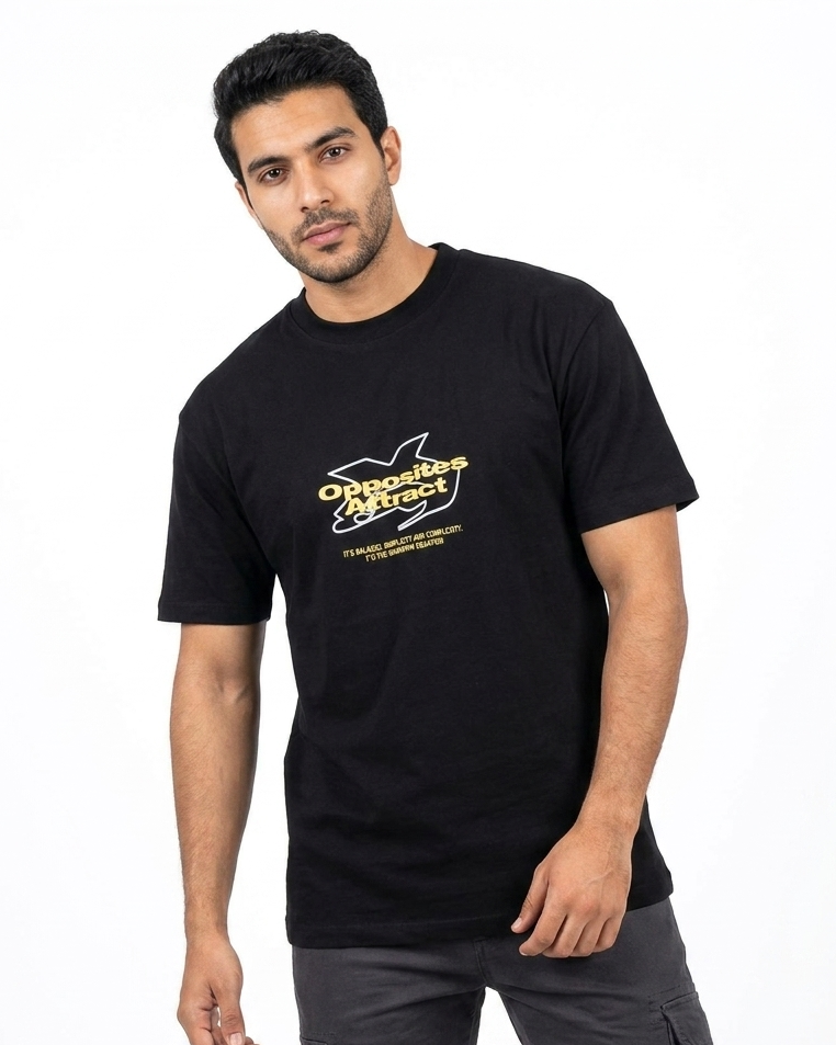 Men Printed Opposites Half Sleeves T-shirt