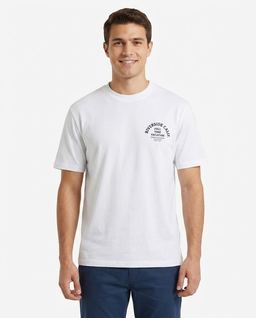 Men Printed Riverside Calif Half Sleeves T-shirt