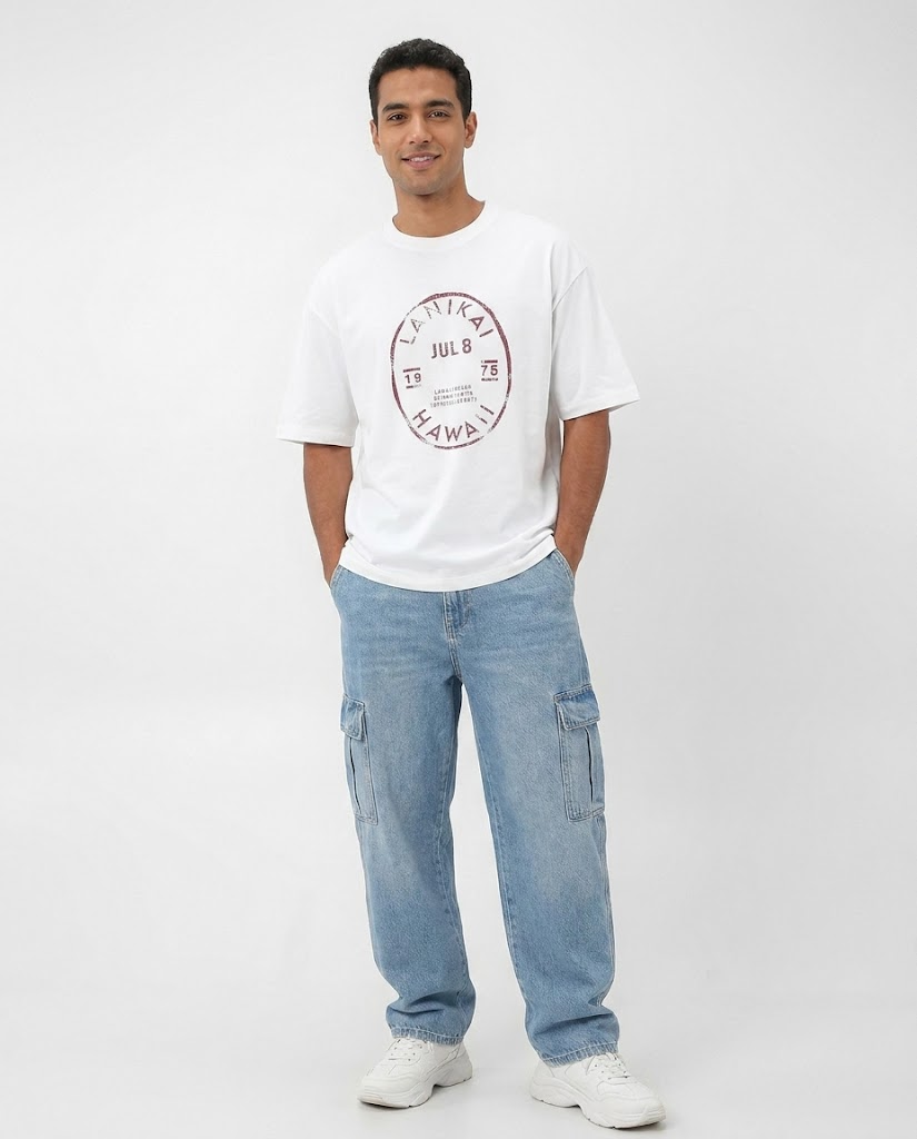 Men Printed Lanikai Half Sleeves T-shirt