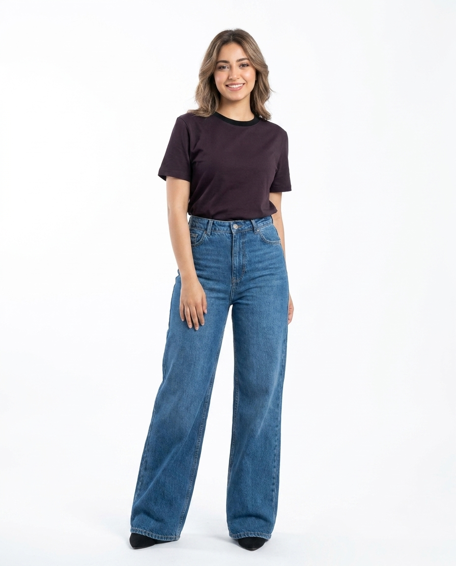 Women Plain Half Sleeves T-shirt