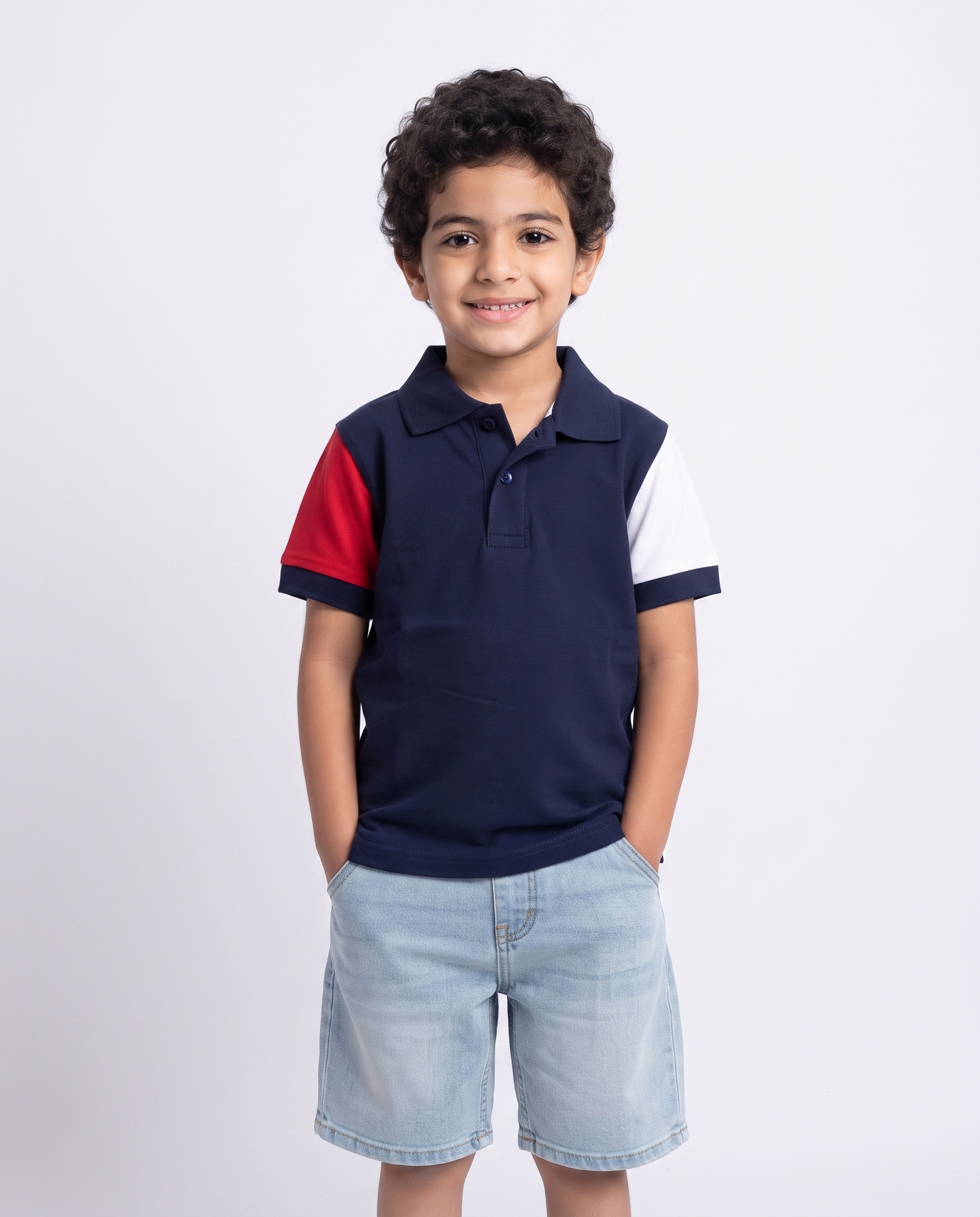 Boys Plain Half Sleeves Polo T-shirt