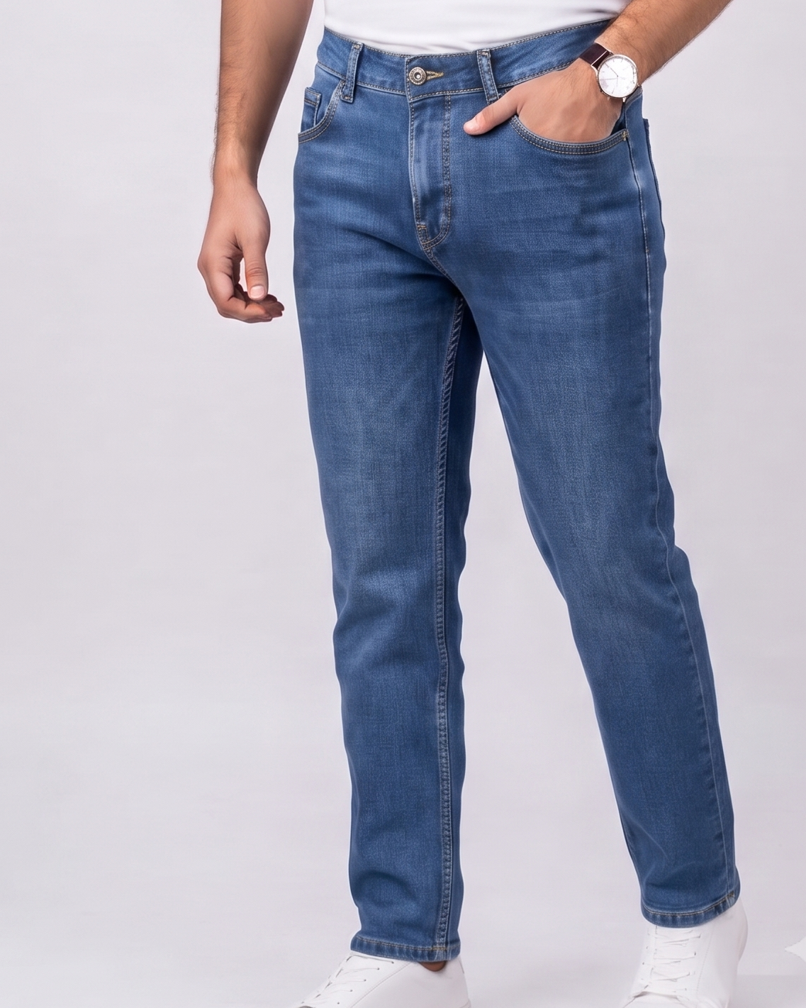 Men Jeans Pant Regular Fit W/5pocket