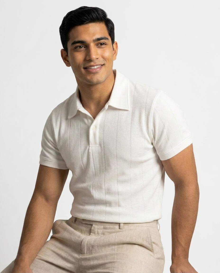 Men Jaqured Half SLeeves PoloT-shirt