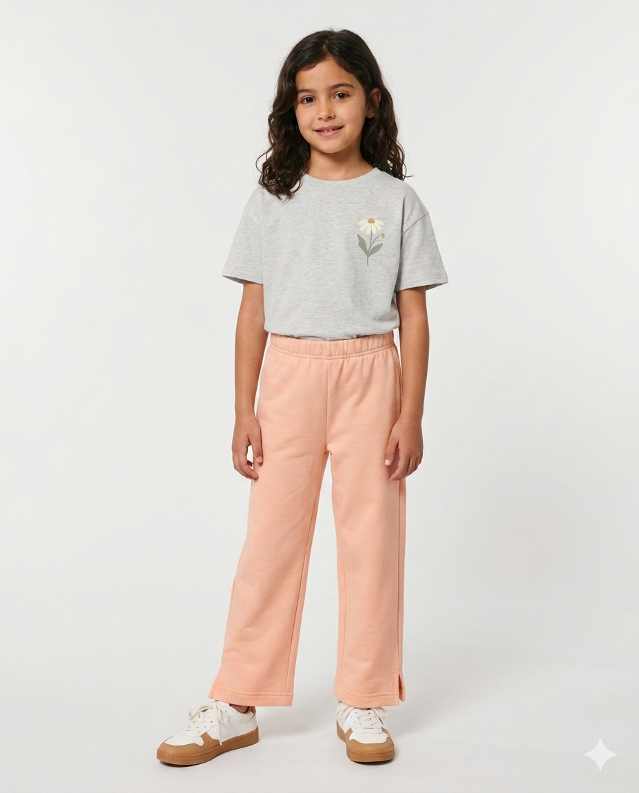 Girls Plain Summer Melton Wide Leg Pant