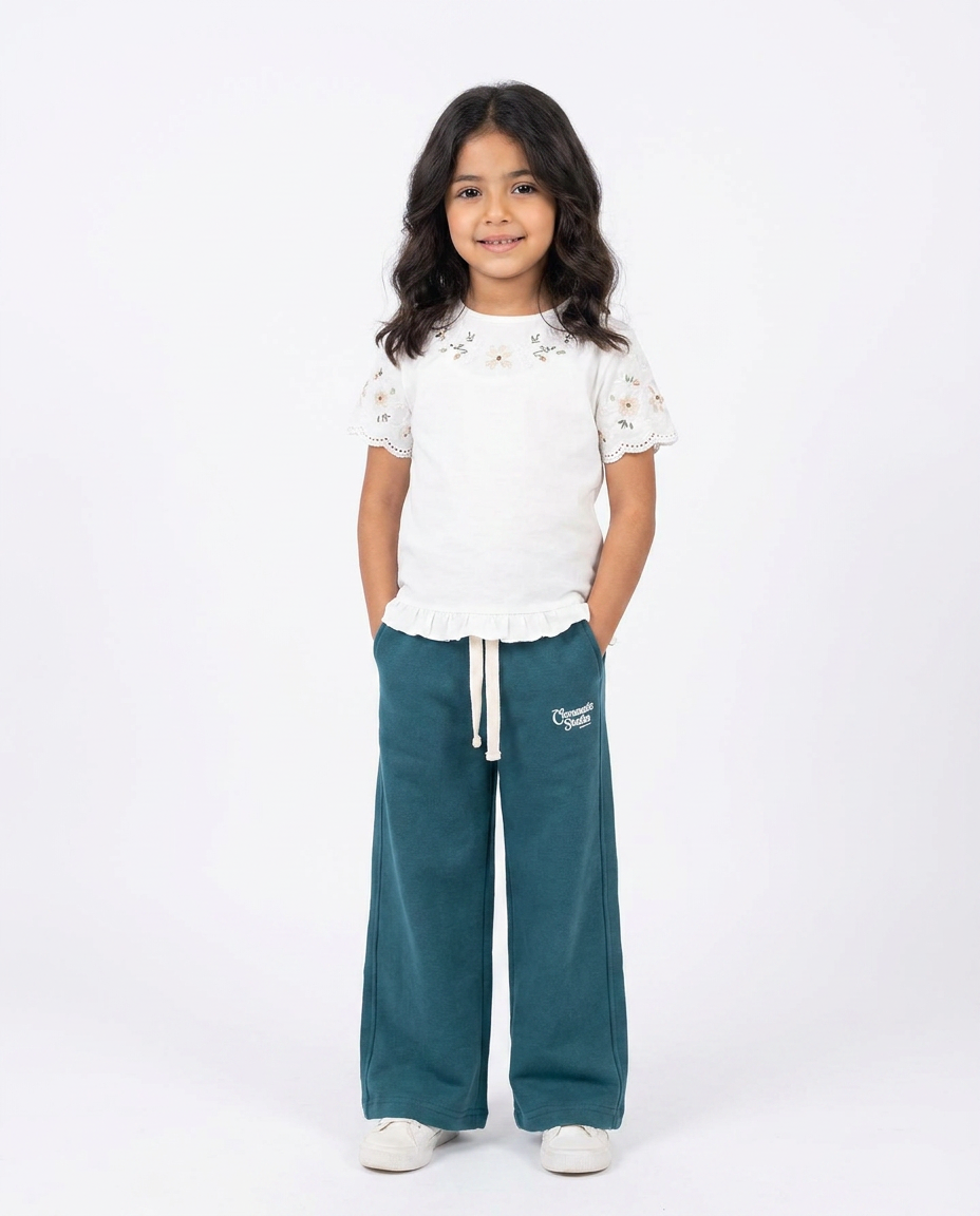 Girls Printed Wide Leg Pant