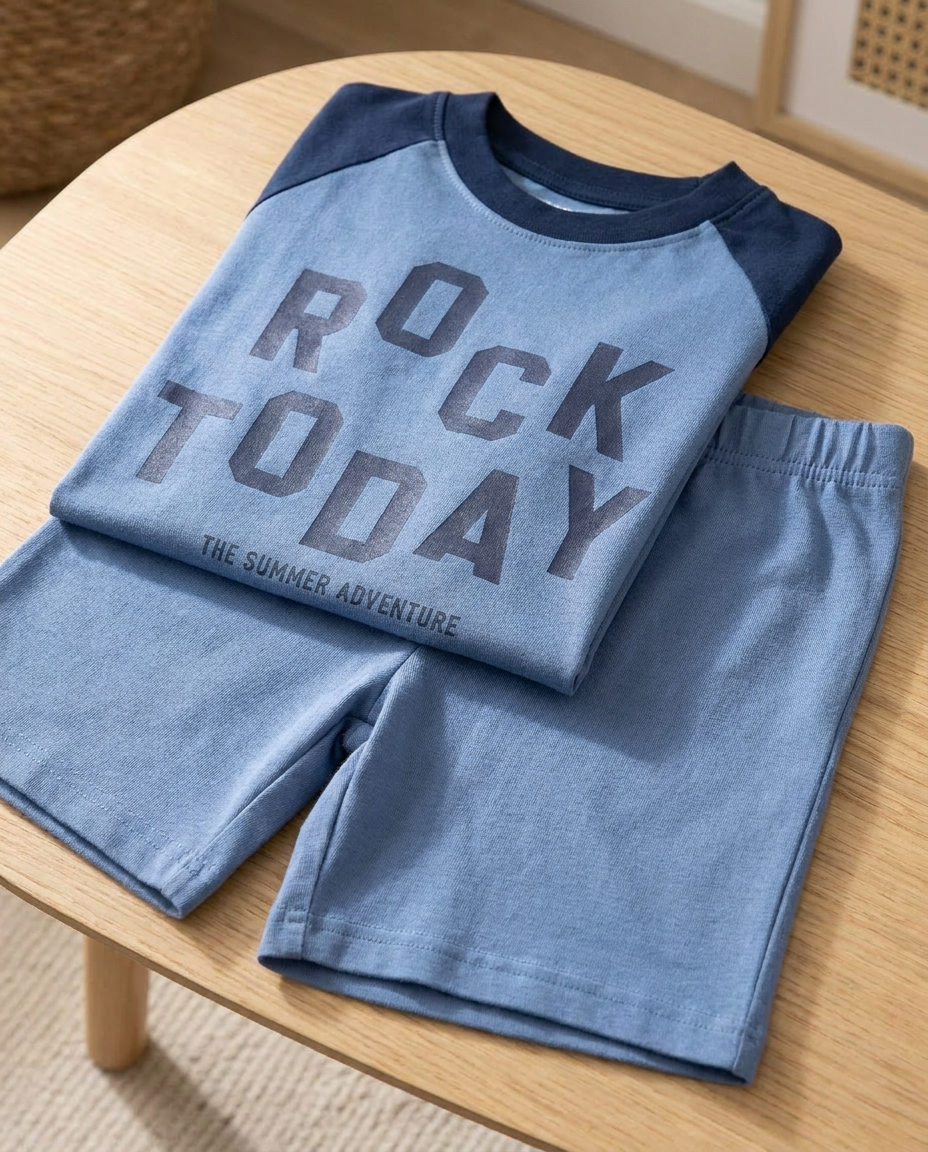 Boys Printed Half Sleeves Pyjama W/Short