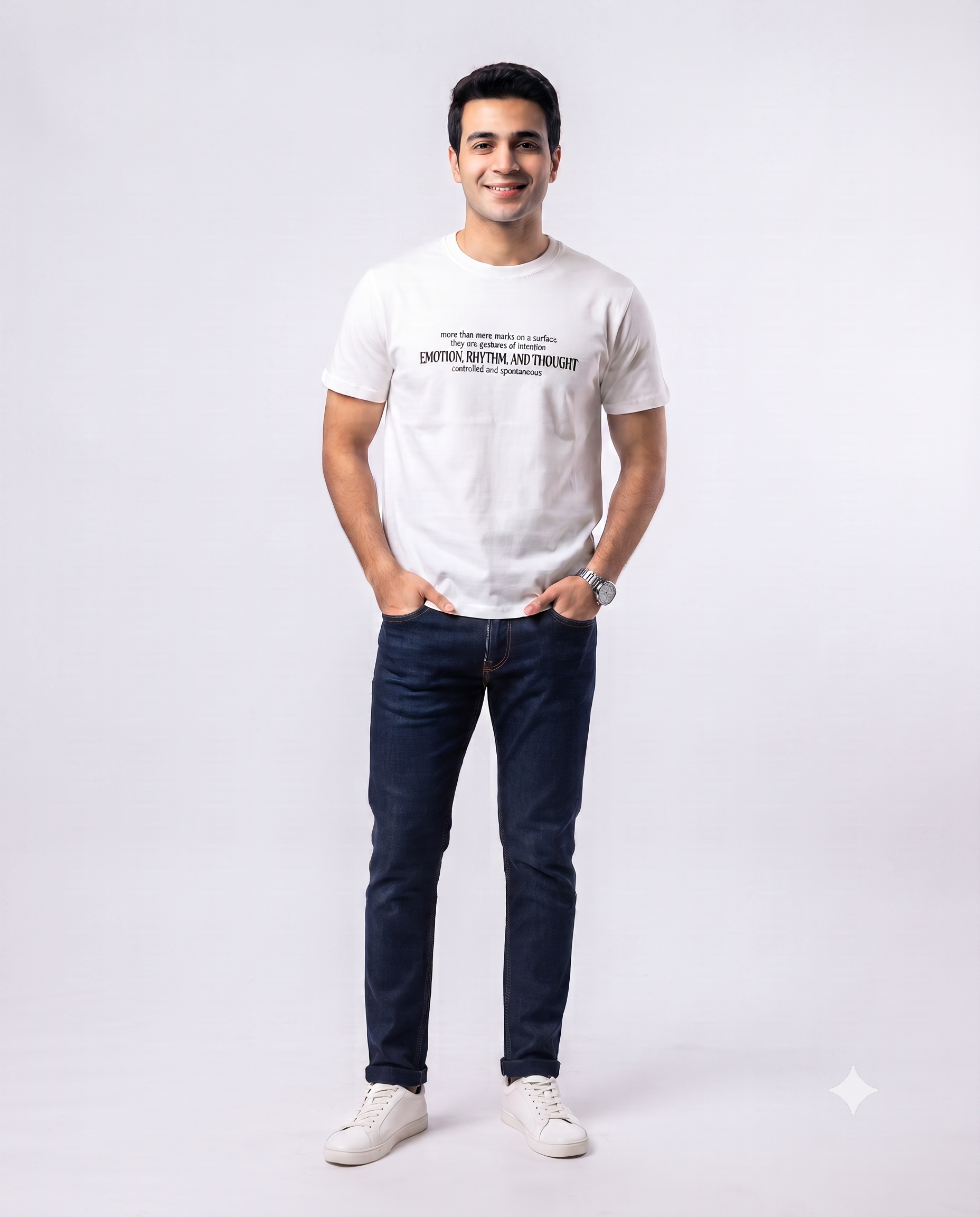 Men Printed Emotion Half Sleeves T-shirt