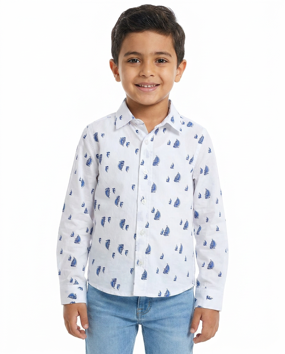 Boys Printed Long Sleeves Casual Shirt