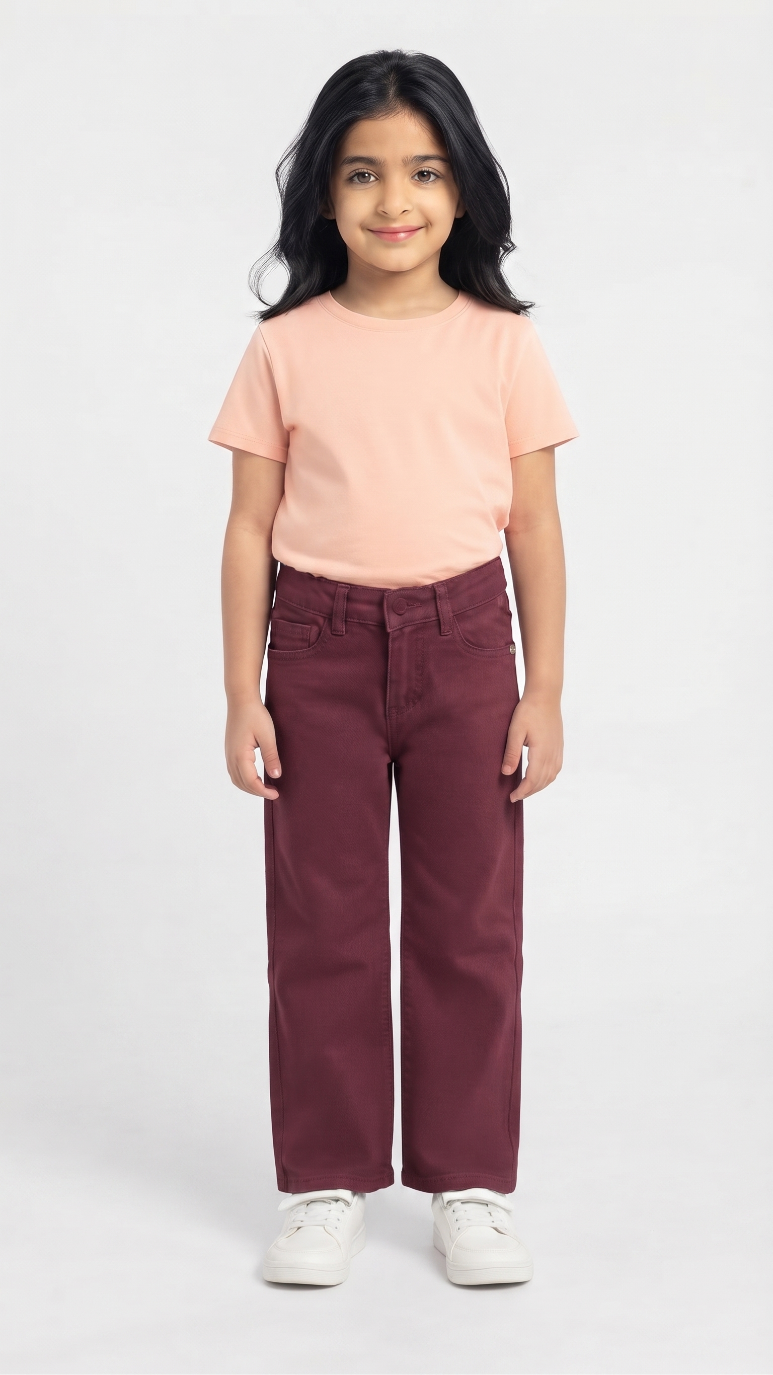 Girls Gabardine Pant Wide Leg Fit