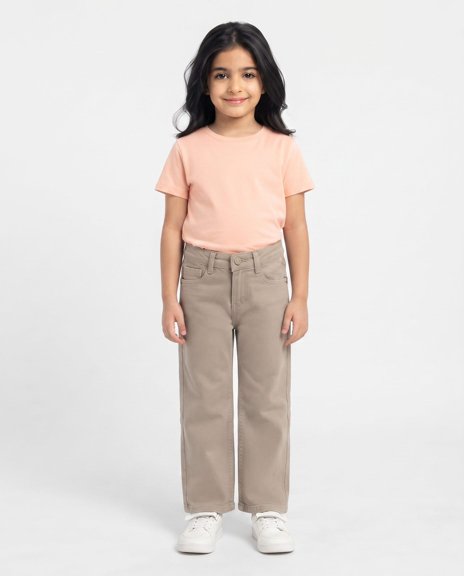 Girls Gabardine Pant Wide Leg Fit