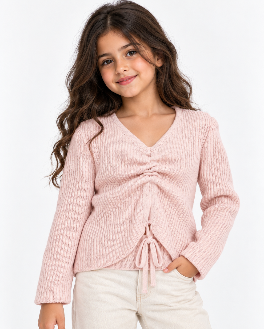 Girls Plain Pullover Round Neck