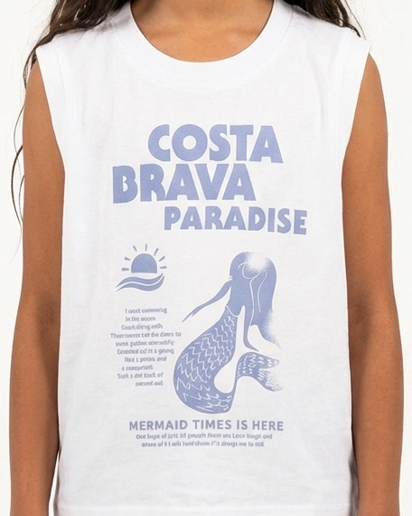 Girls Printed Costa Cut T-Shirt