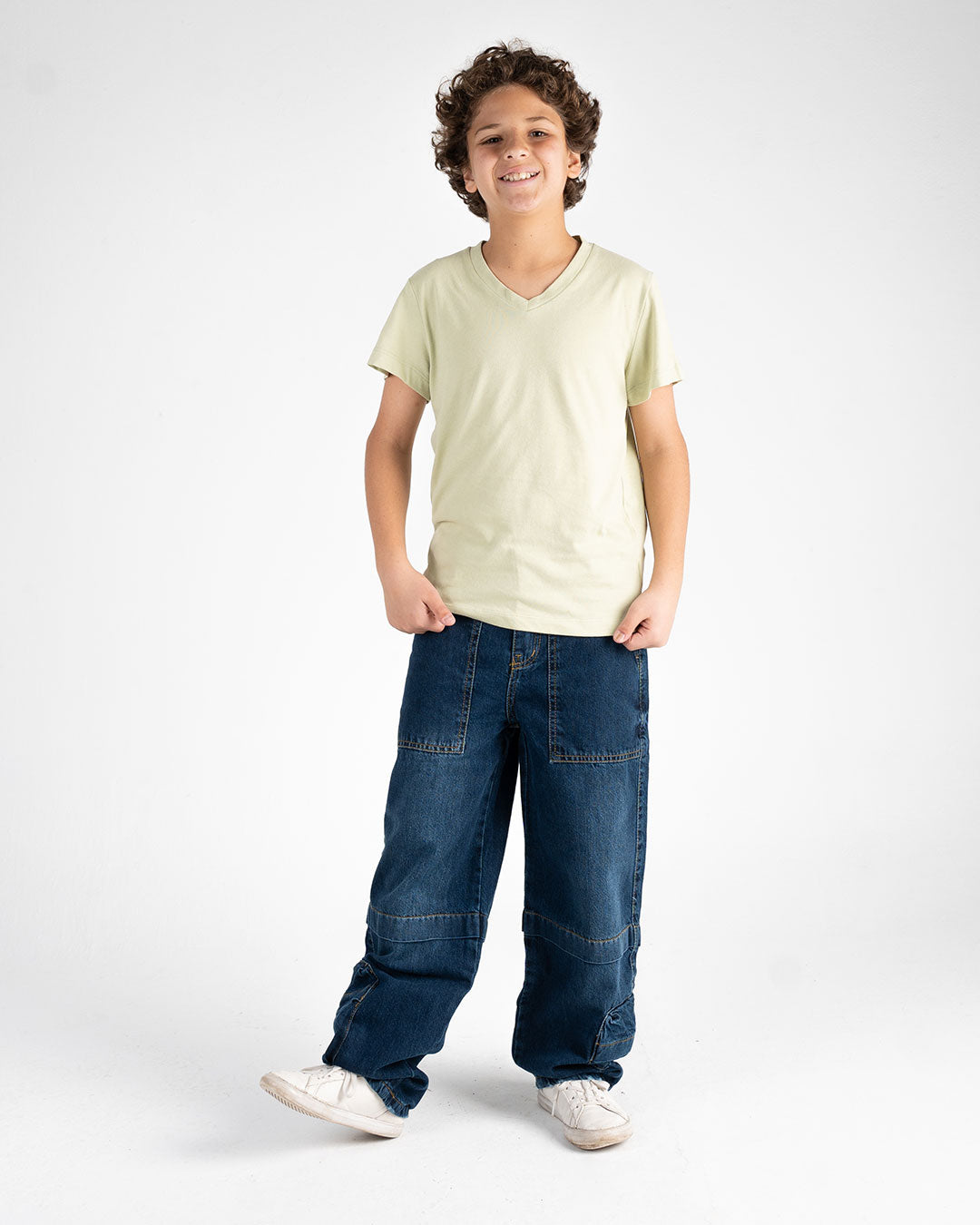 Boys Half-Sleeves V-Neck T-Shirt