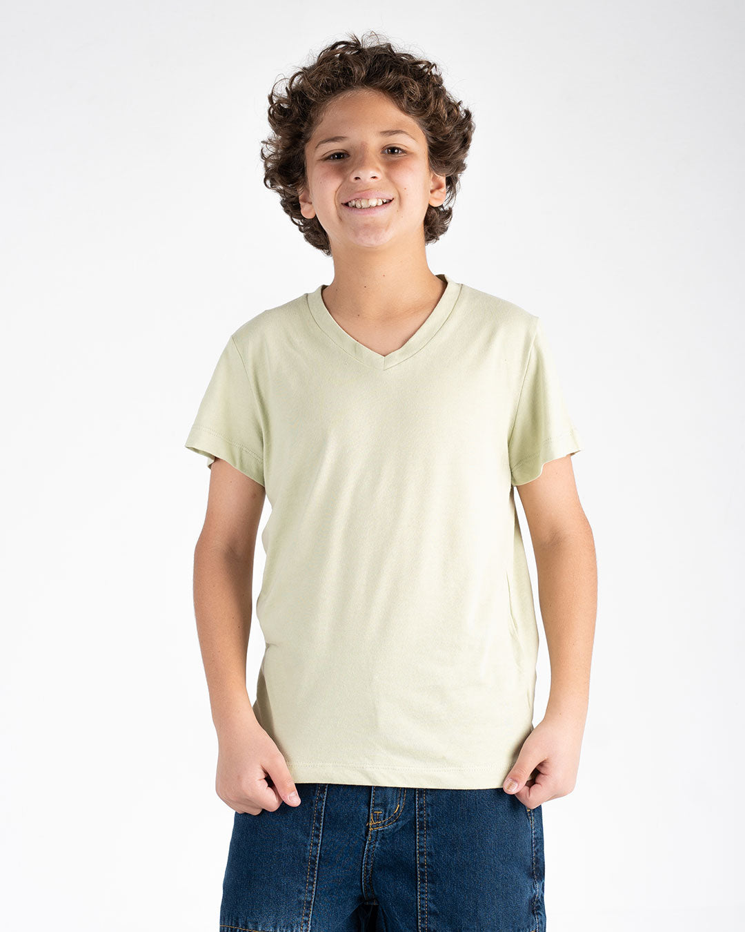 Boys Half-Sleeves V-Neck T-Shirt