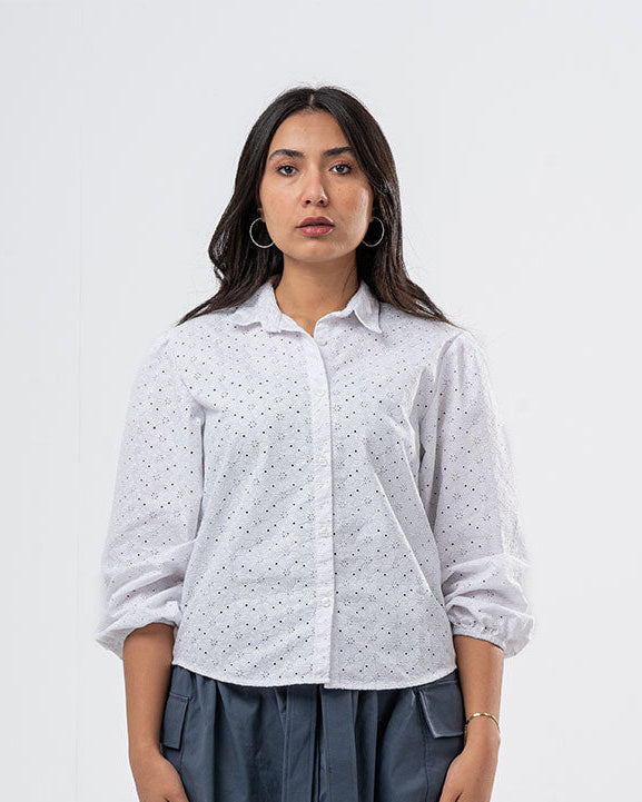 Embroidered Long Sleeve Blouse