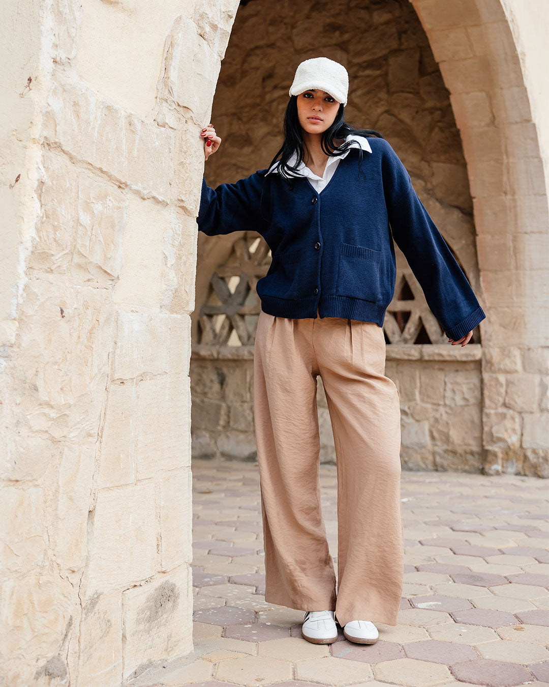 بنطلون نسائي واسع الساق