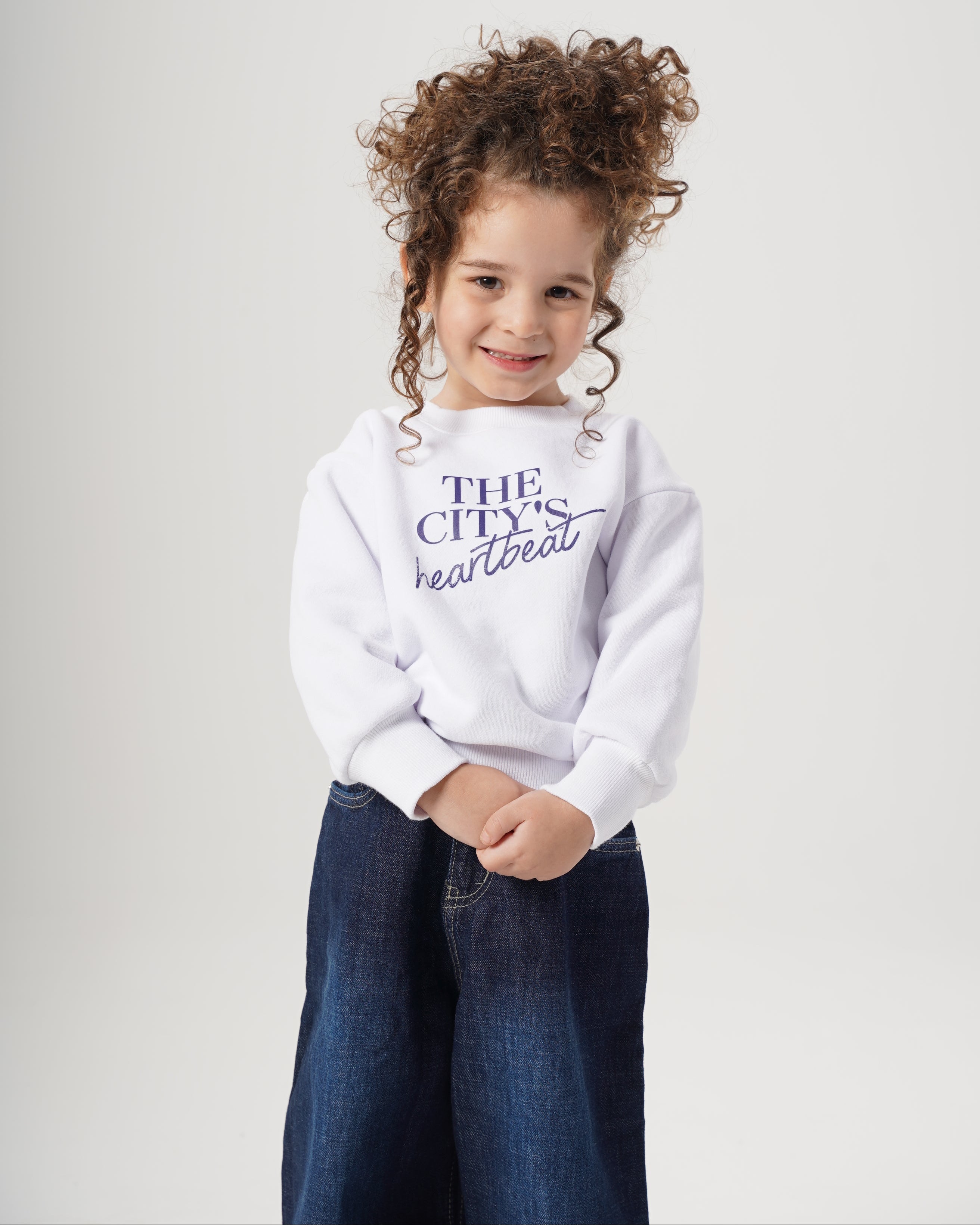 سويت شيرت بناتي مطبوع من الجهتين