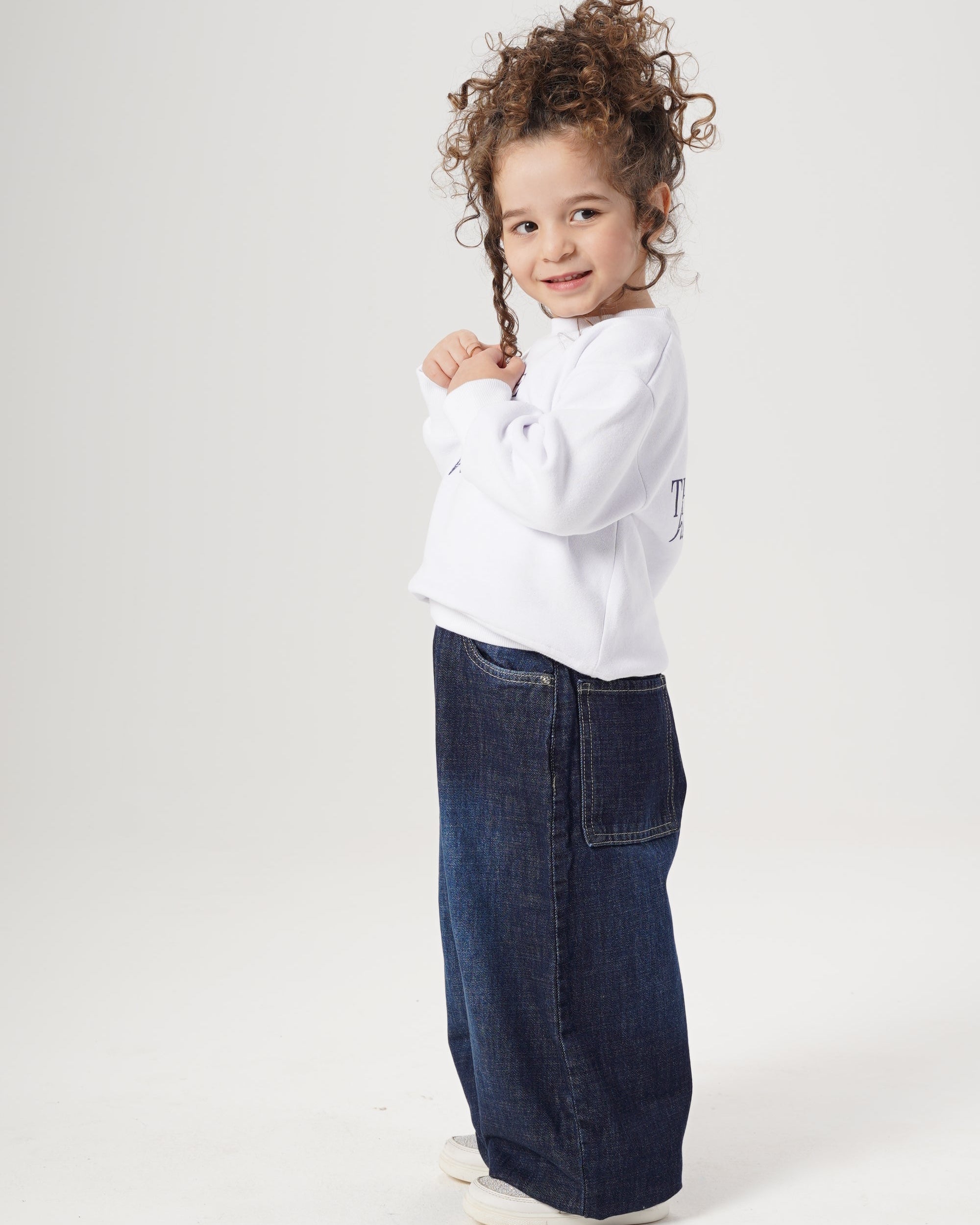 سويت شيرت بناتي مطبوع من الجهتين