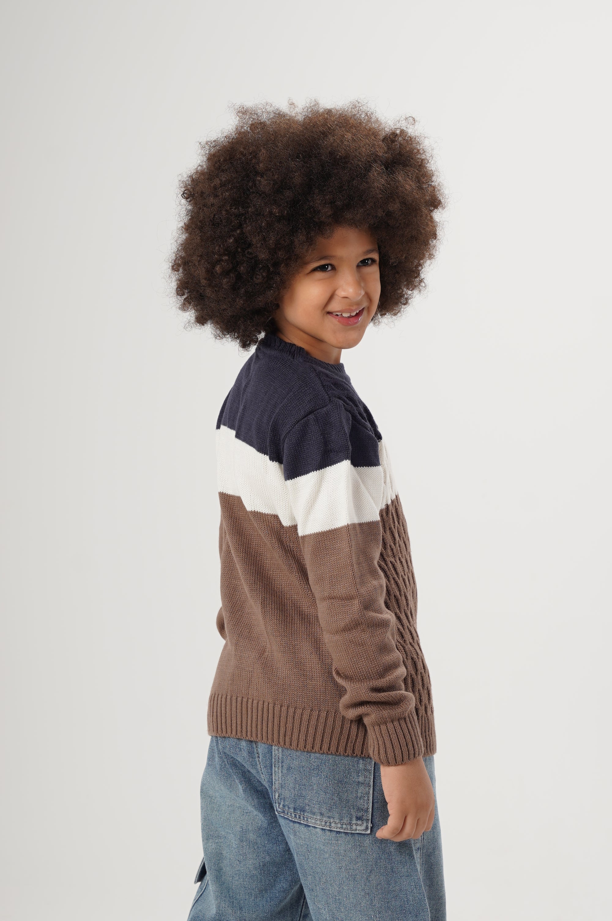 Jacquard Striped Pullover