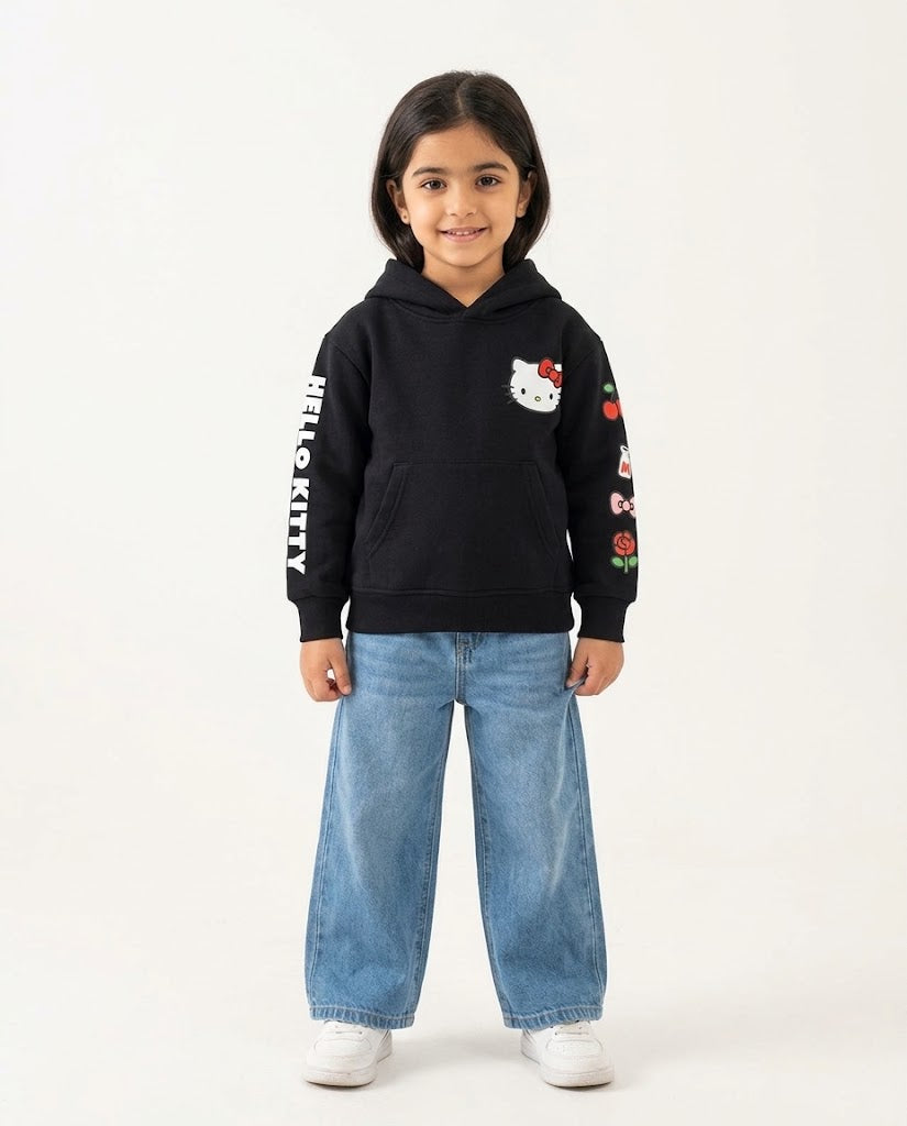 Girls Printed Hello Kitty Sweatshirt W/Hodded
