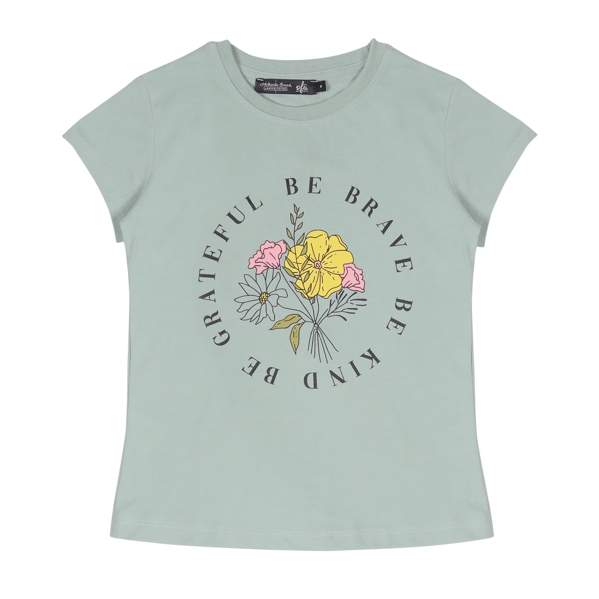 Flower Print Olive T-Shirt
