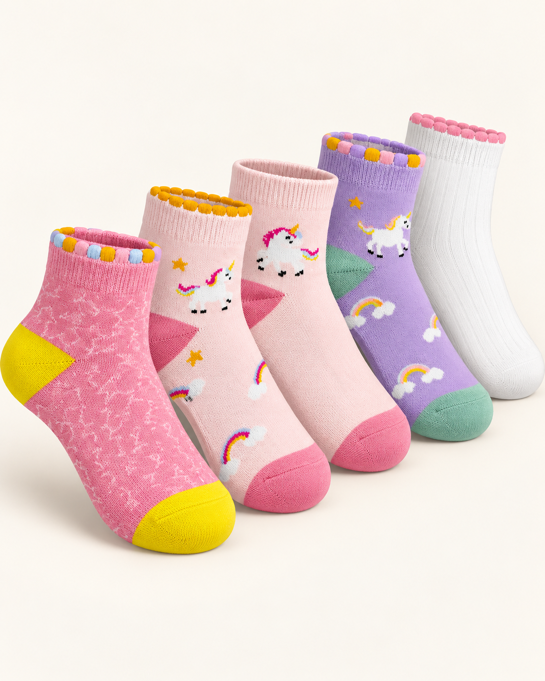 Girls Half Socket Socks Pack 5pc