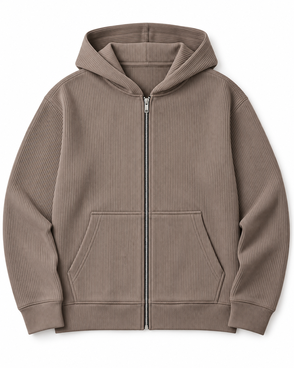 Men Hodded Plain Sweatshirt W/Zipper