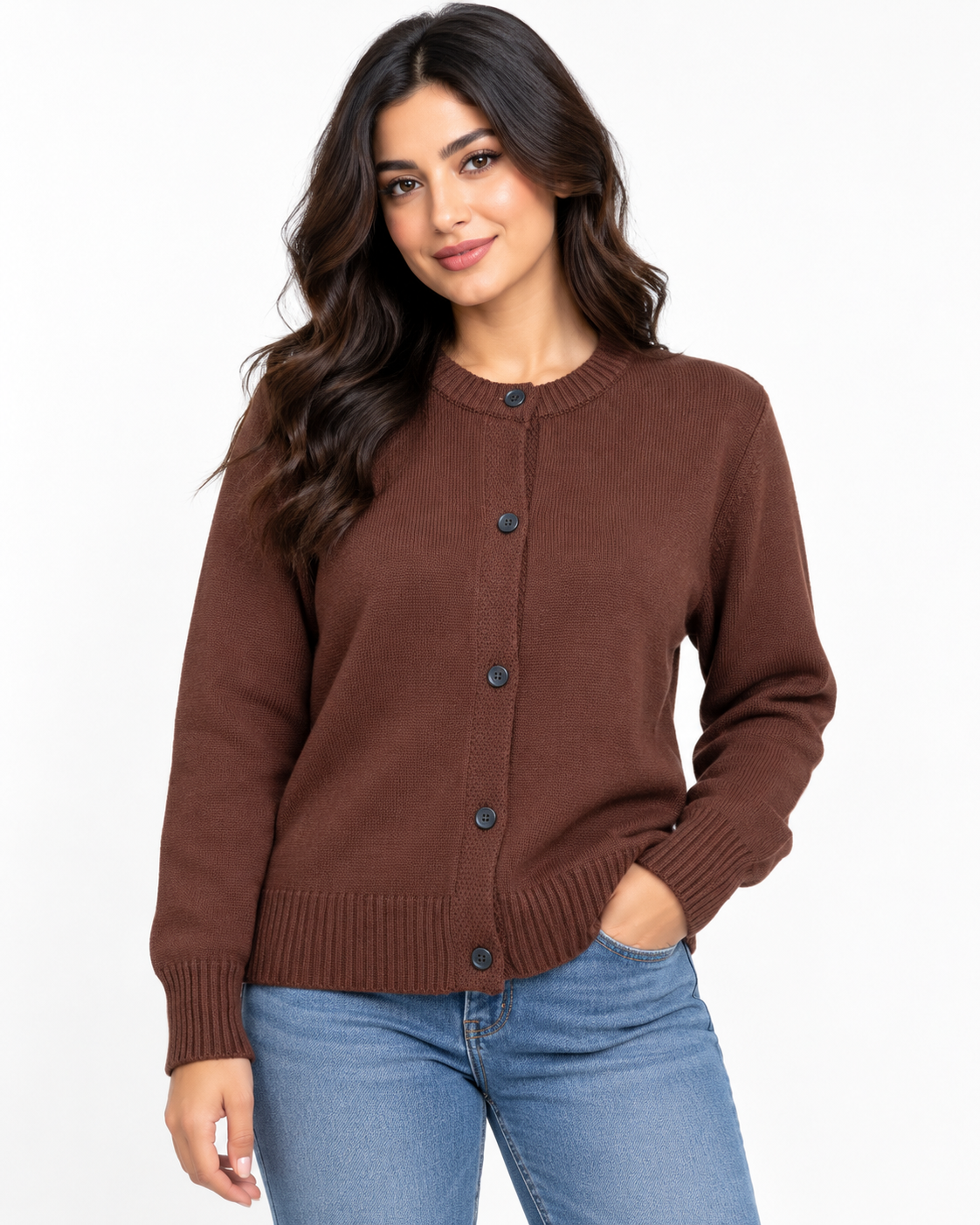 Women Plain Pullover W/Buttons