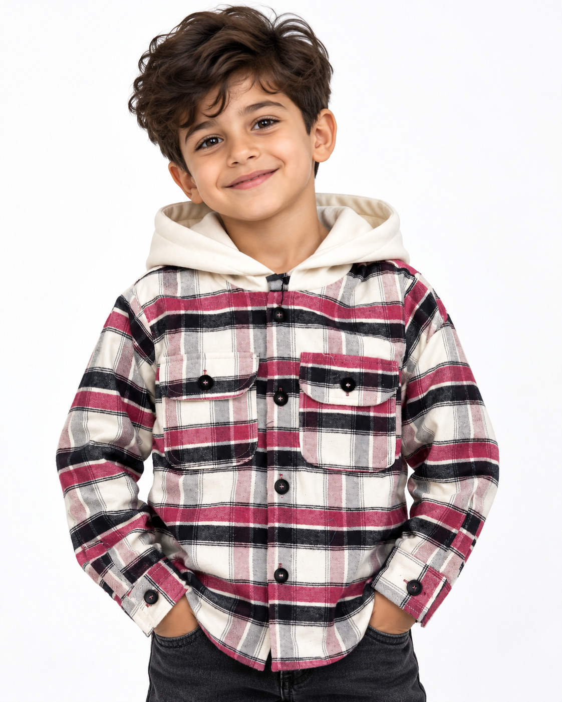 Boys Winter Long Sleeves Shirt W/Hodded