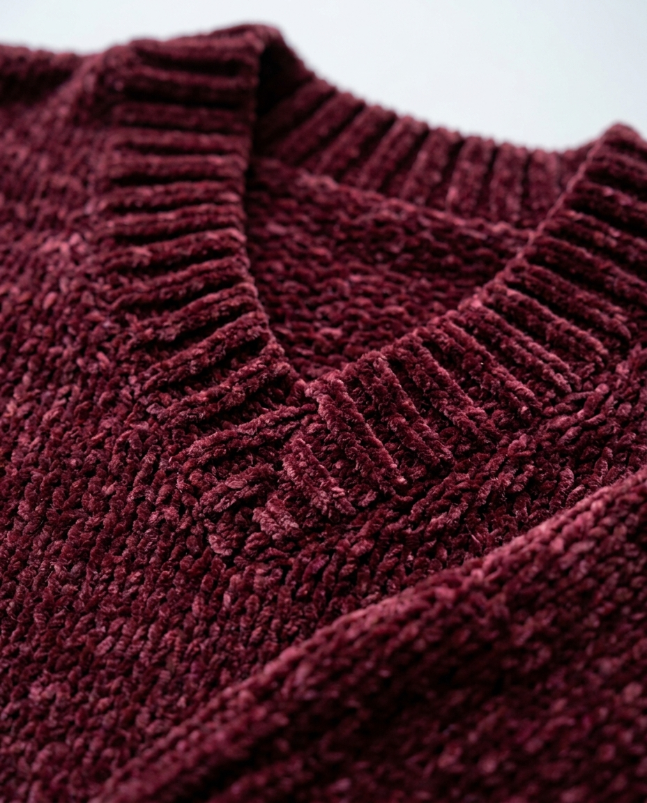 Men Plain Velour Pullover V Neck