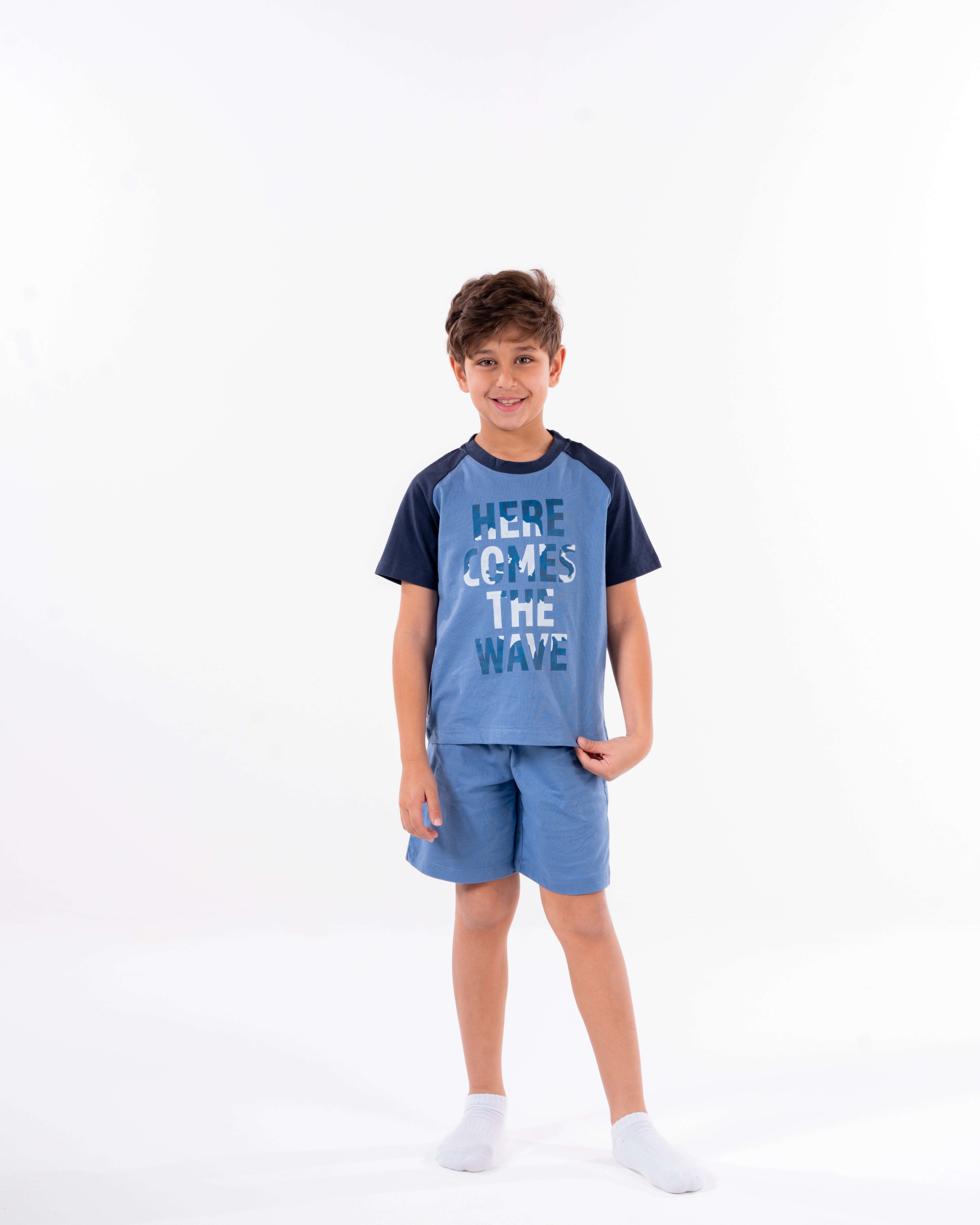 Boys Printed Here Comes The Wave Pyjama