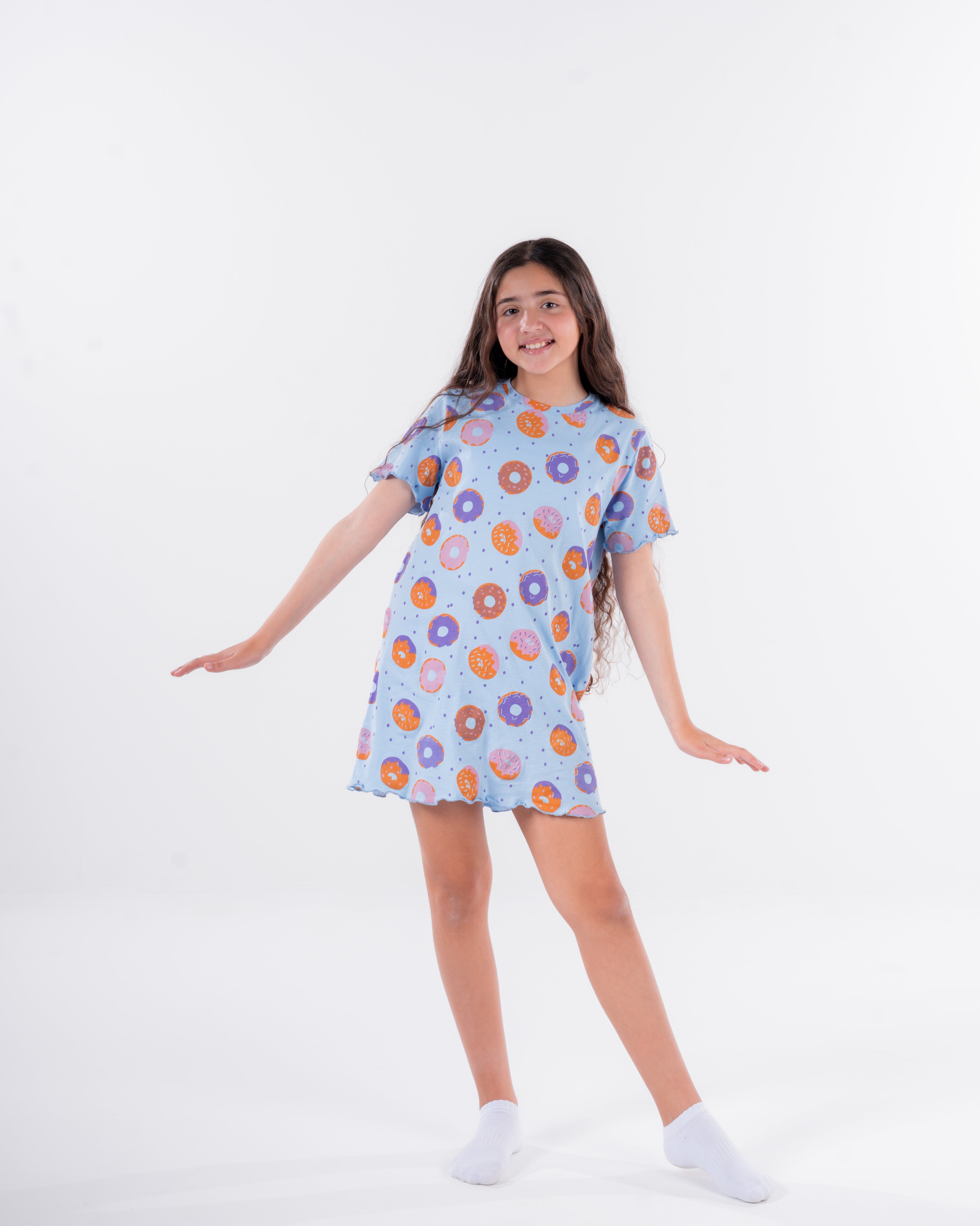 Girls Printed Dounts Nightgown