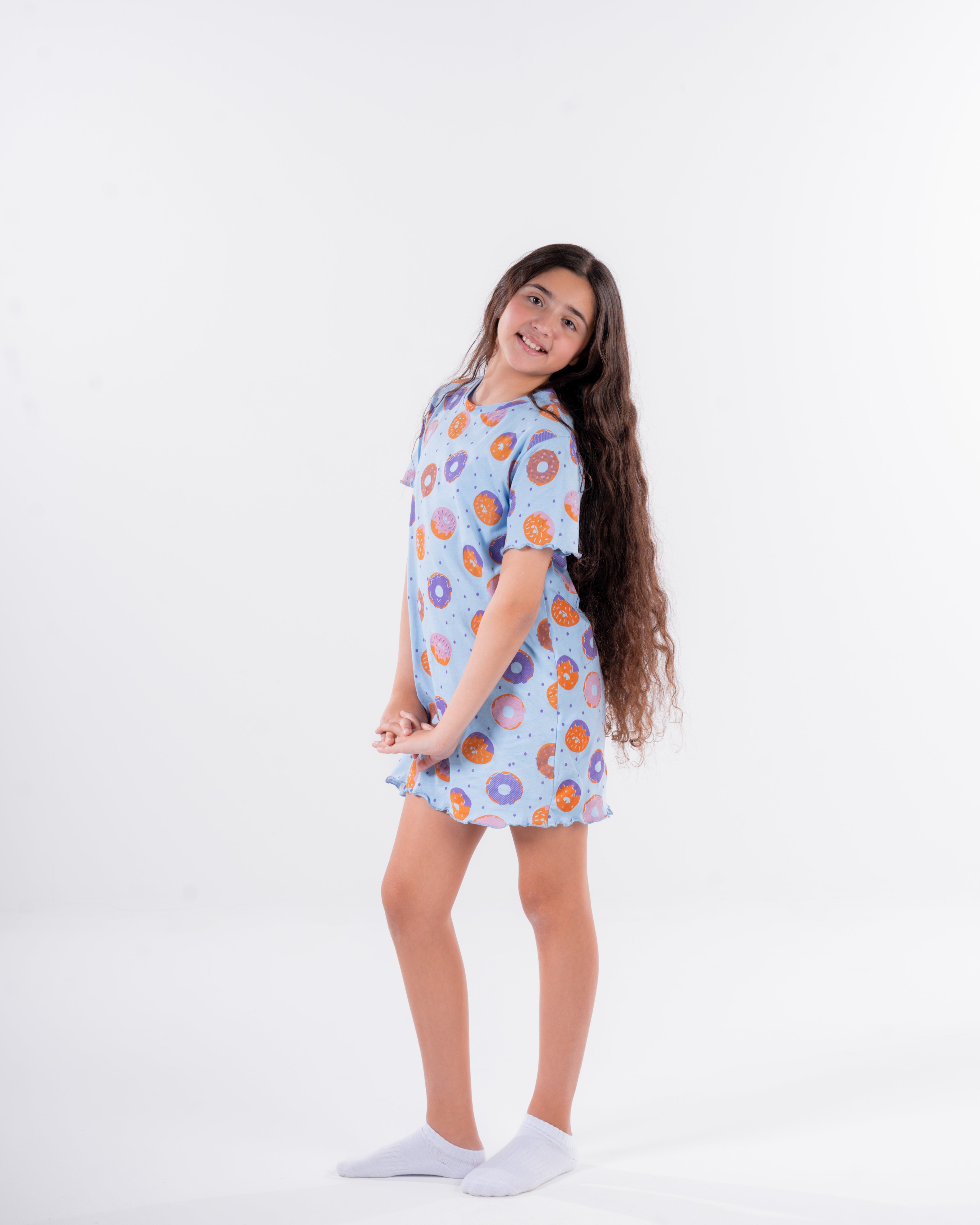 Girls Printed Dounts Nightgown