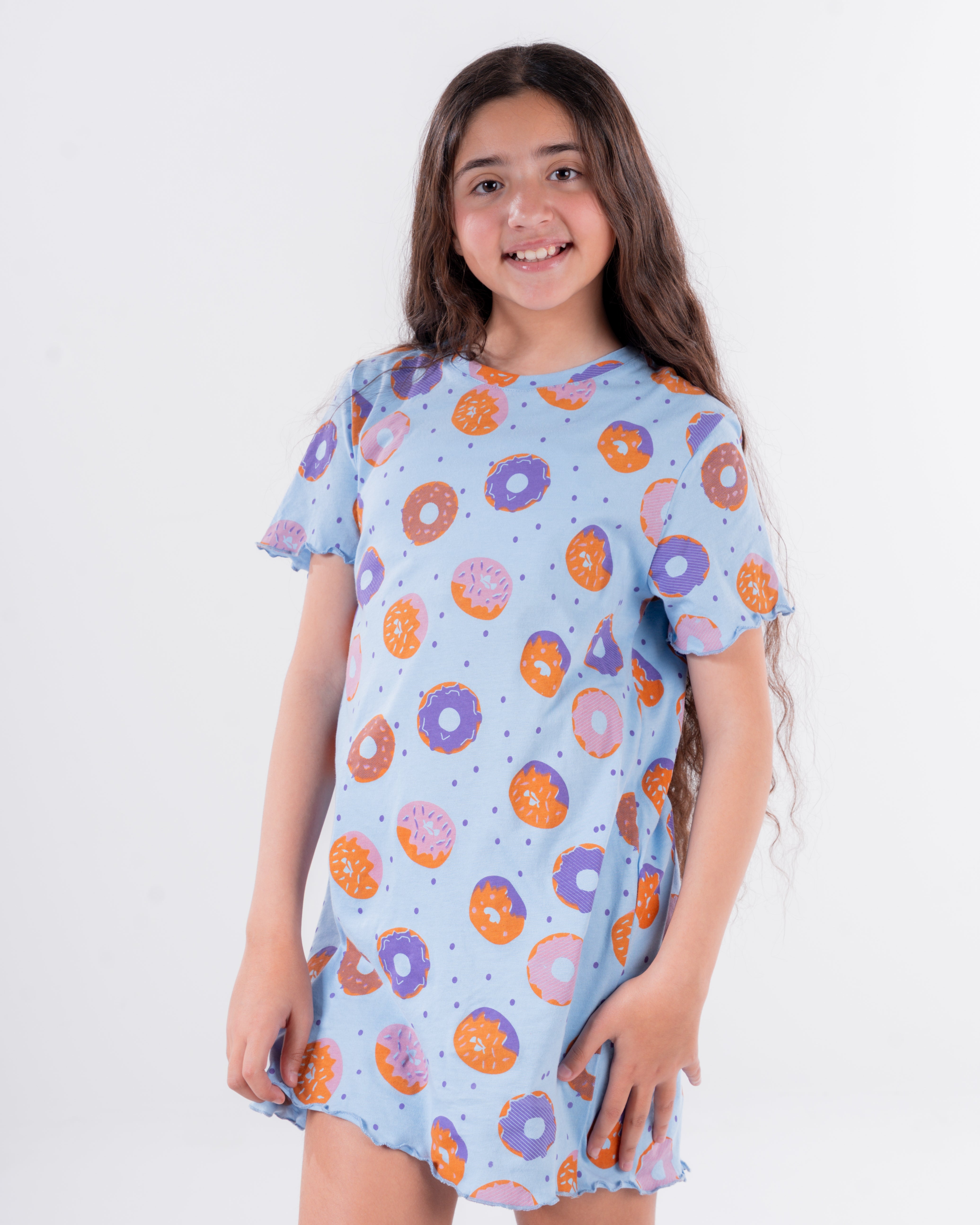 Girls Printed Dounts Nightgown