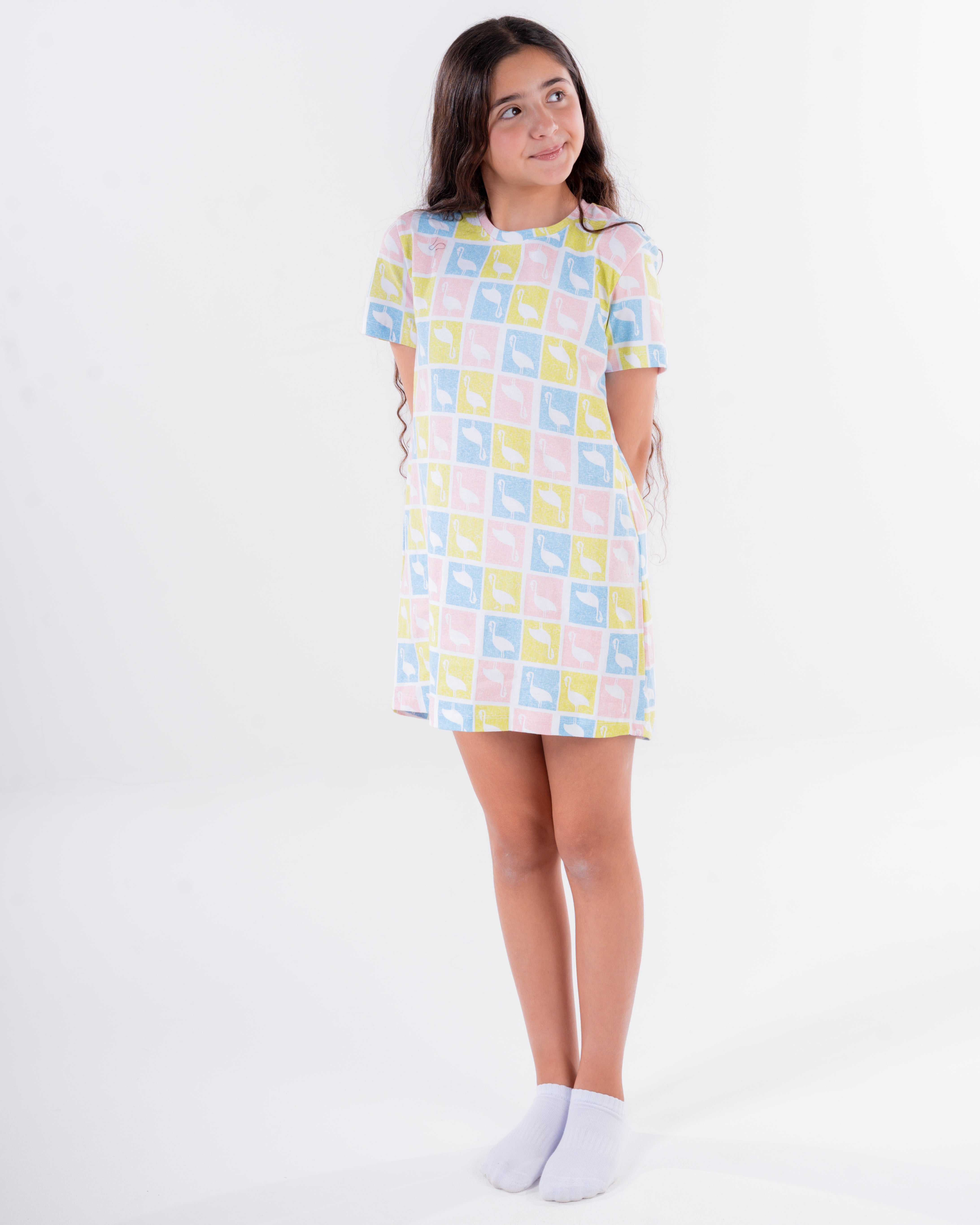 Girls Printed Flamingo Nightgown