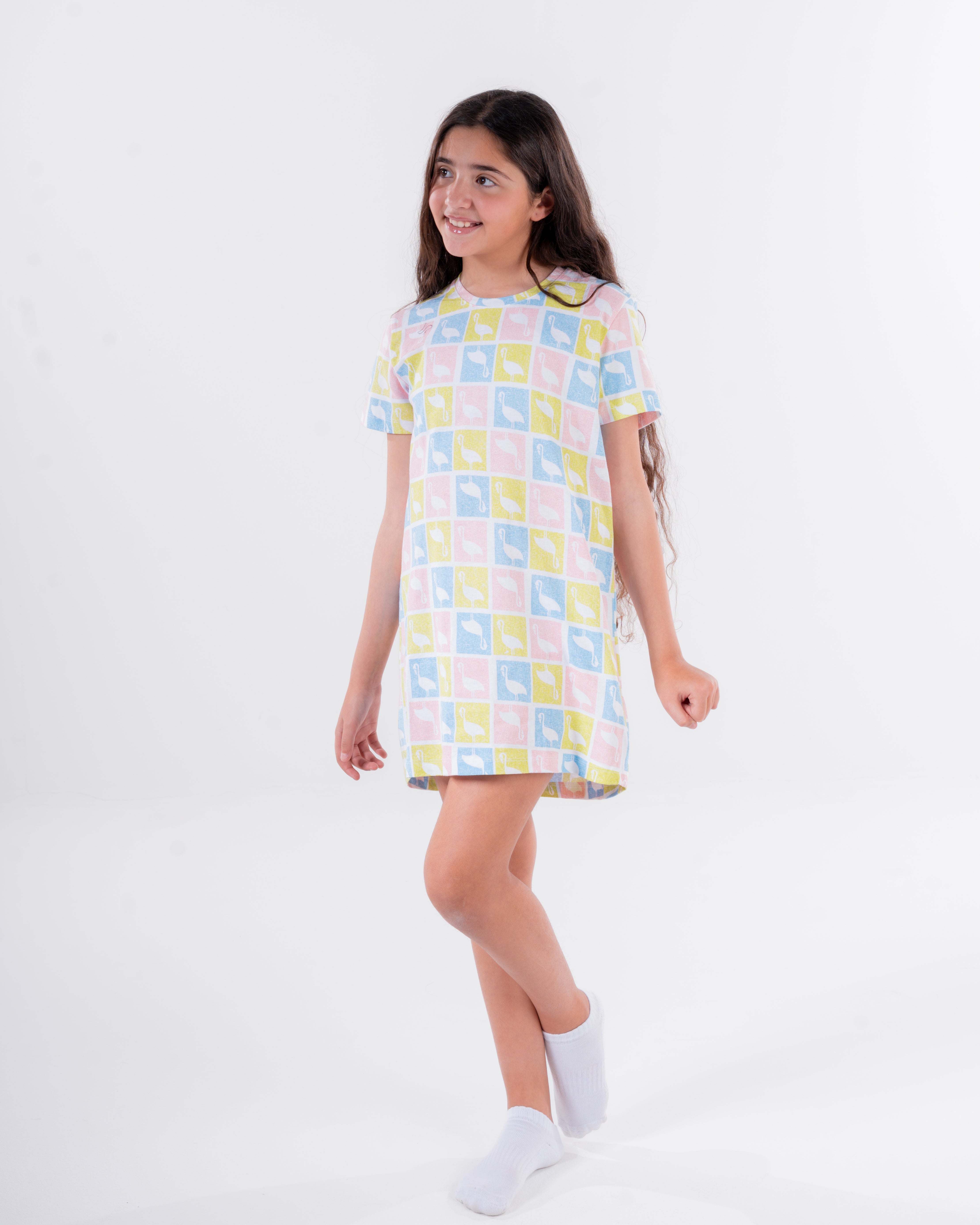 Girls Printed Flamingo Nightgown