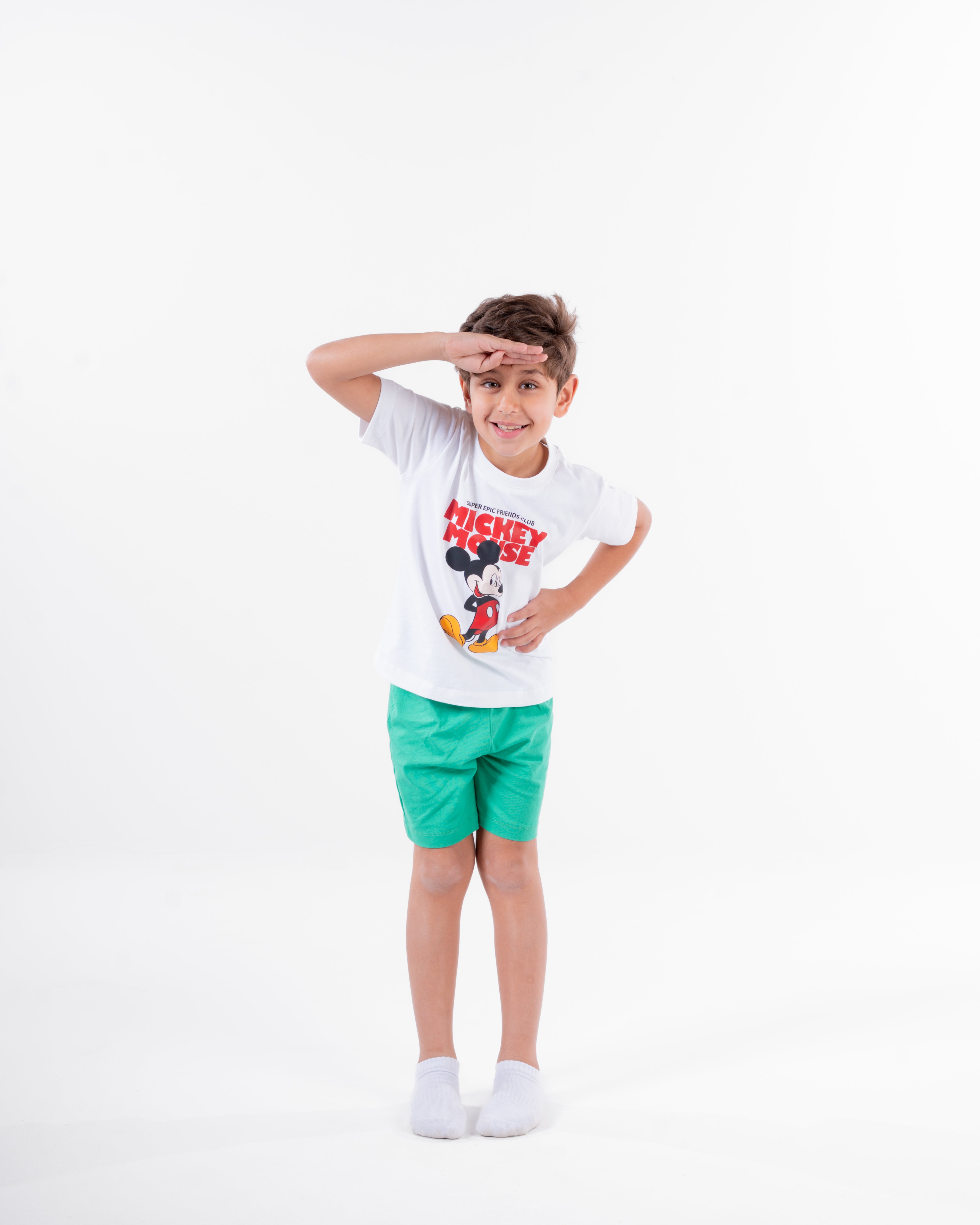 Boys Printed Mickey Half Sleeves Pyjama