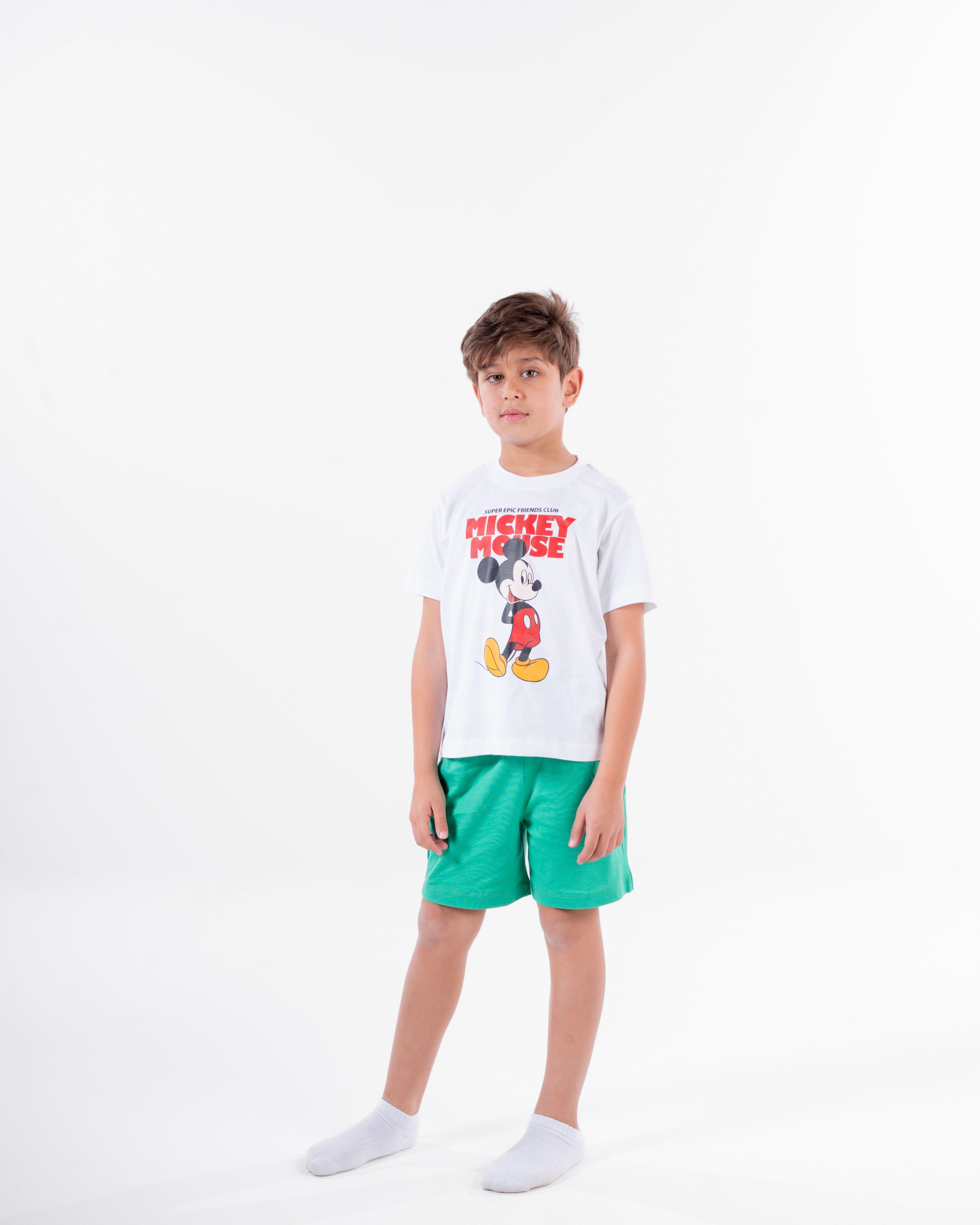 Boys Printed Mickey Half Sleeves Pyjama