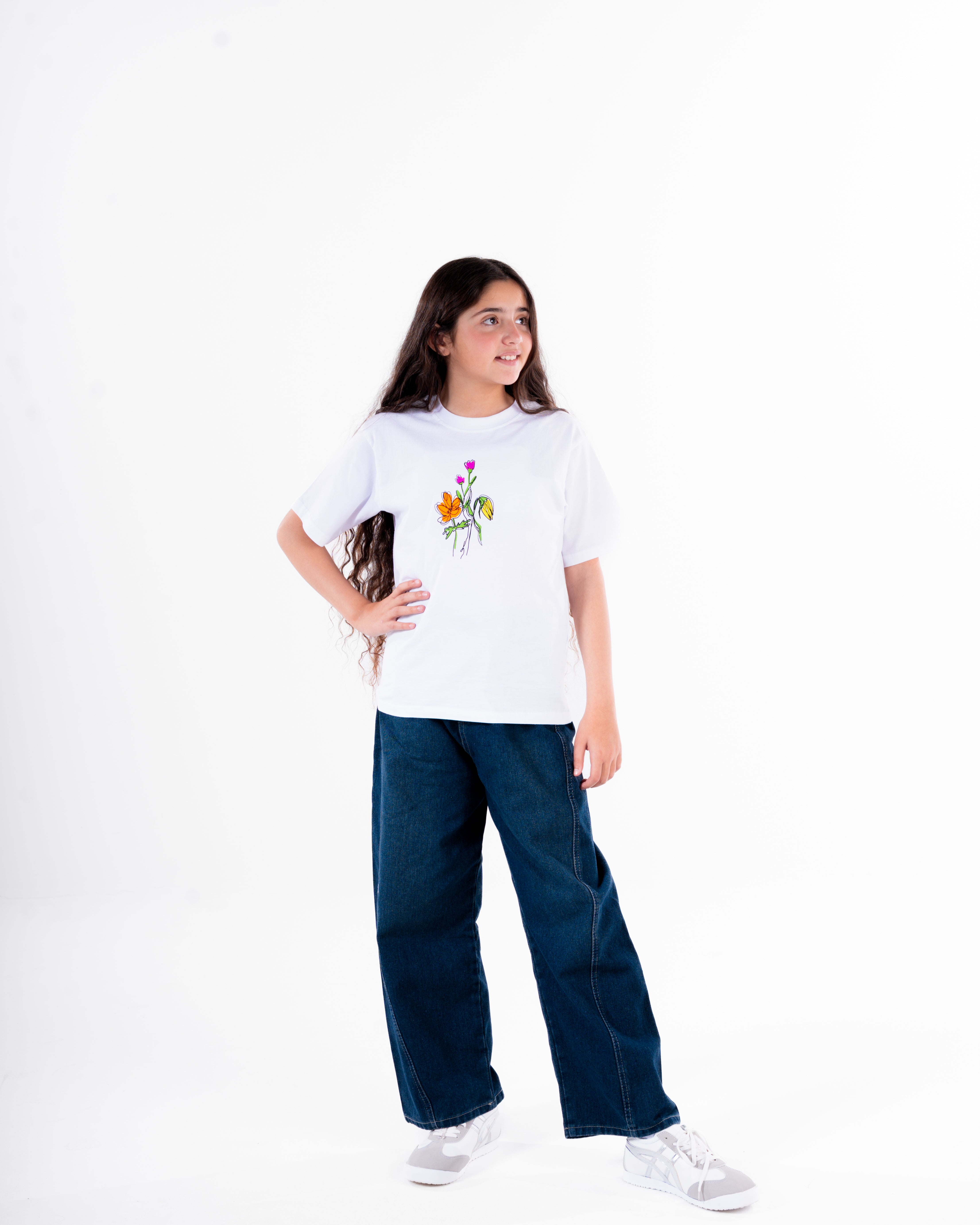 Girls Printed Half Sleeves T-Shirt