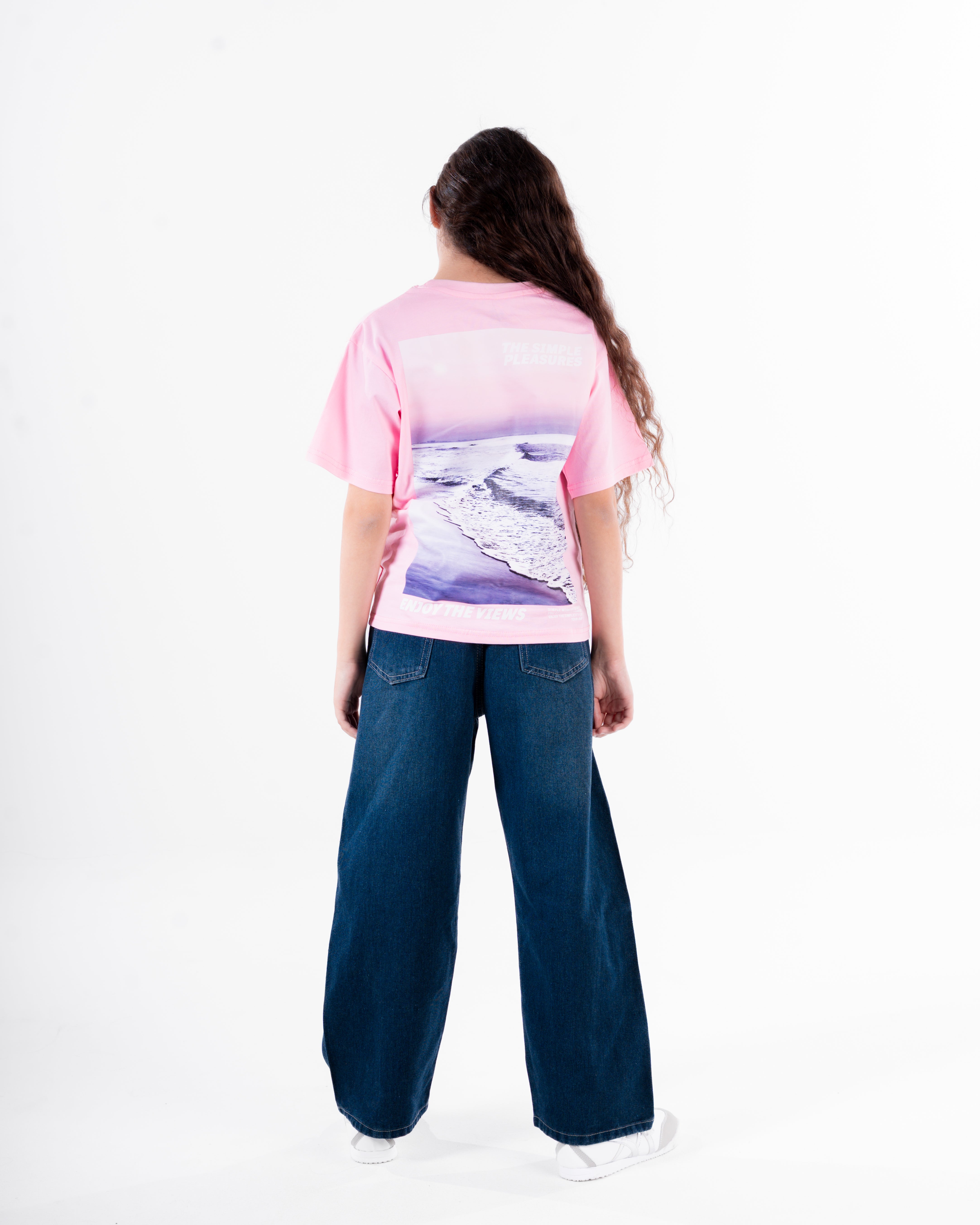 Girls Printed Half Sleeves T-Shirt