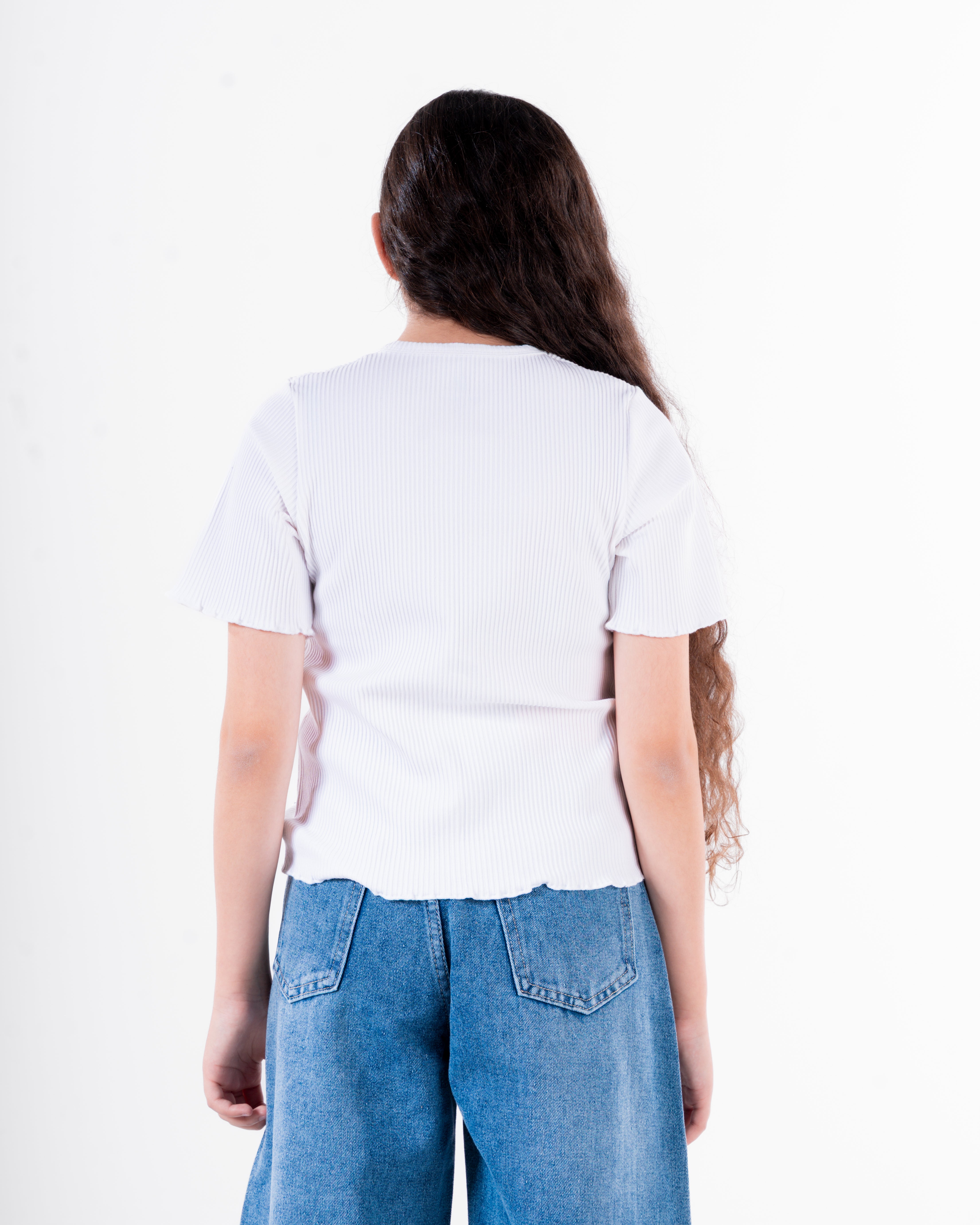 Girls Strass Half Sleeves T-Shirt