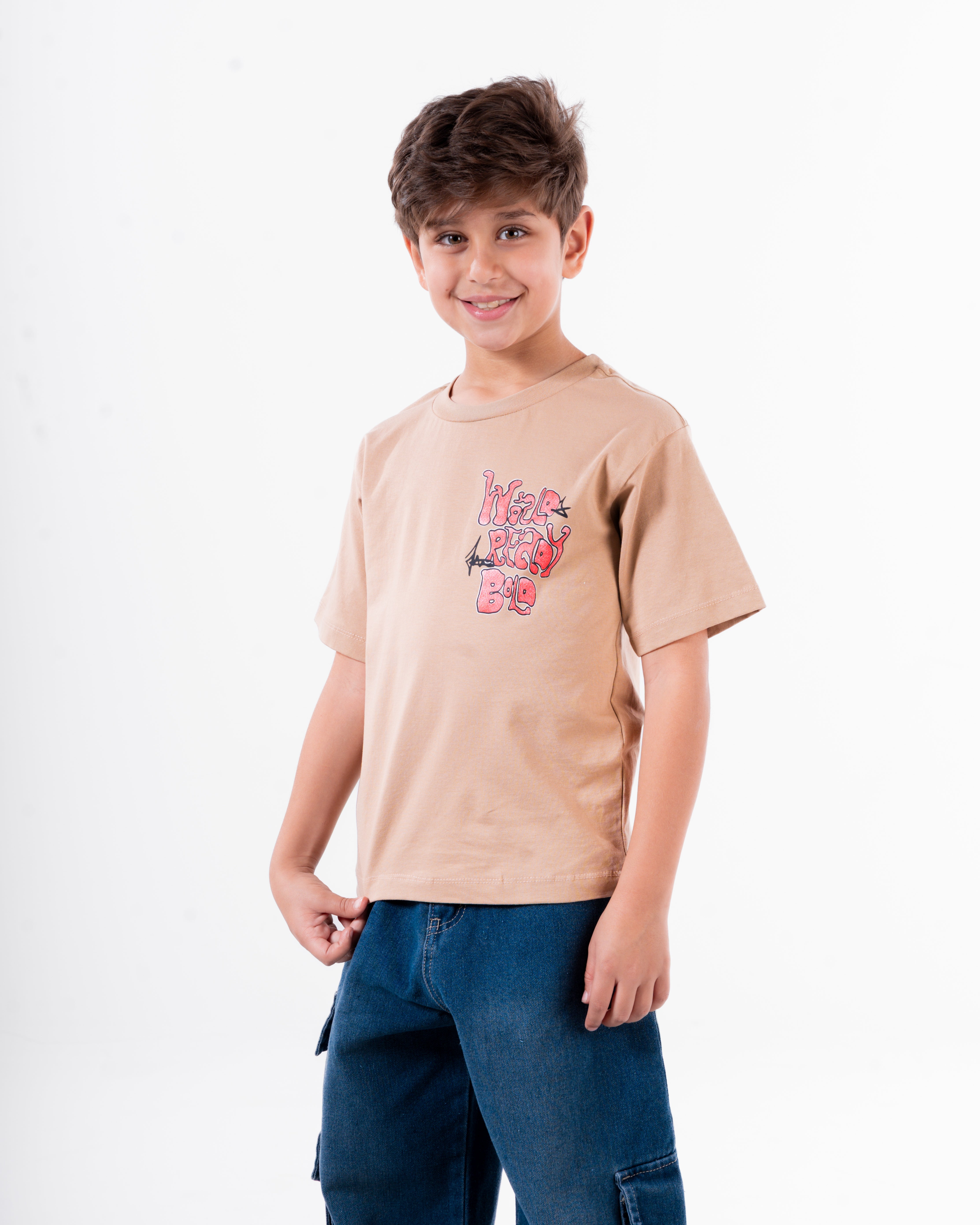 Boys Printed Bold T-shirt Oversize