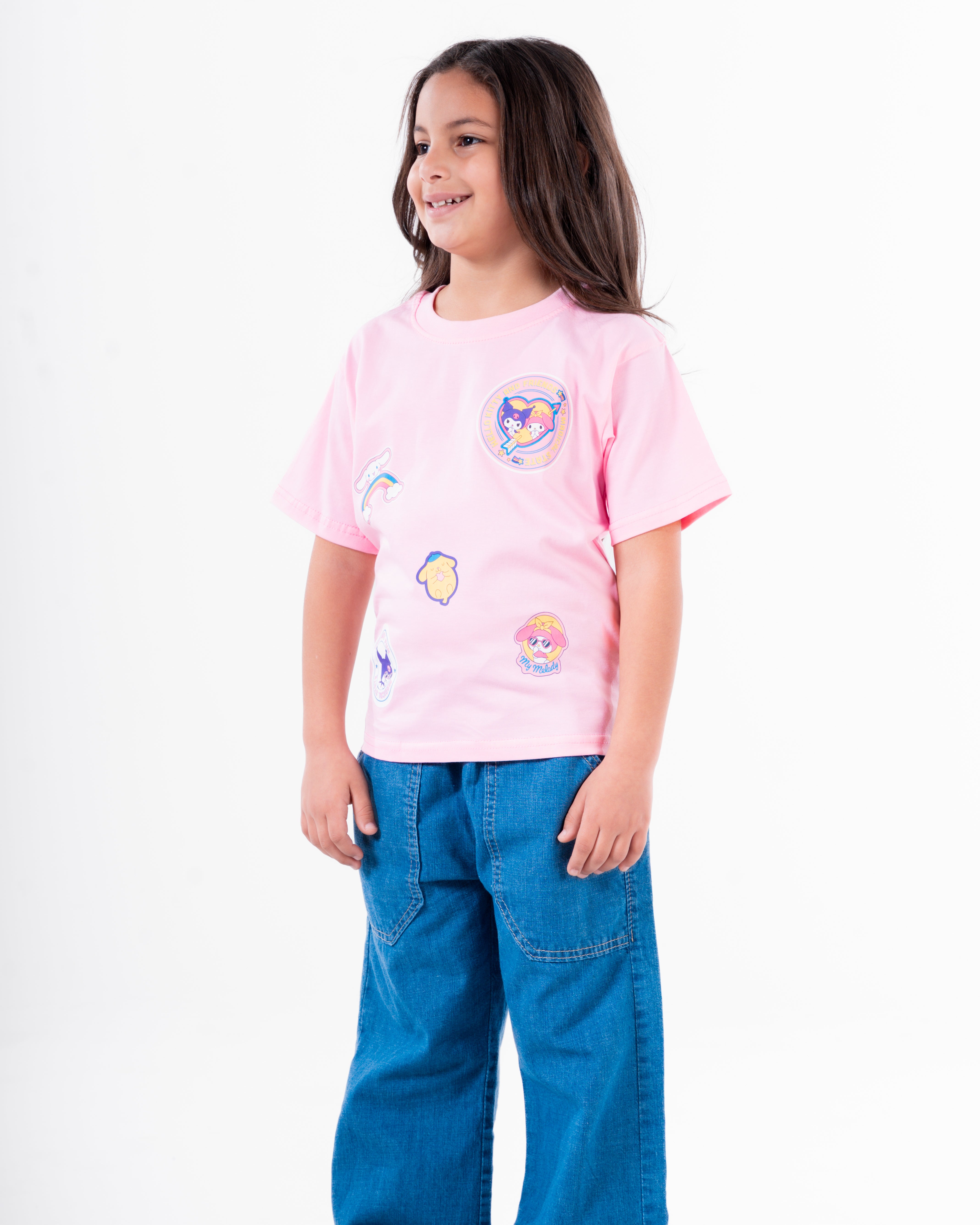 Girls Printed Half Sleeves T-Shirt