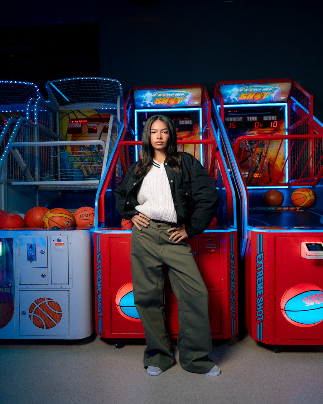 بنطلون جبردين نسائي واسع الساق