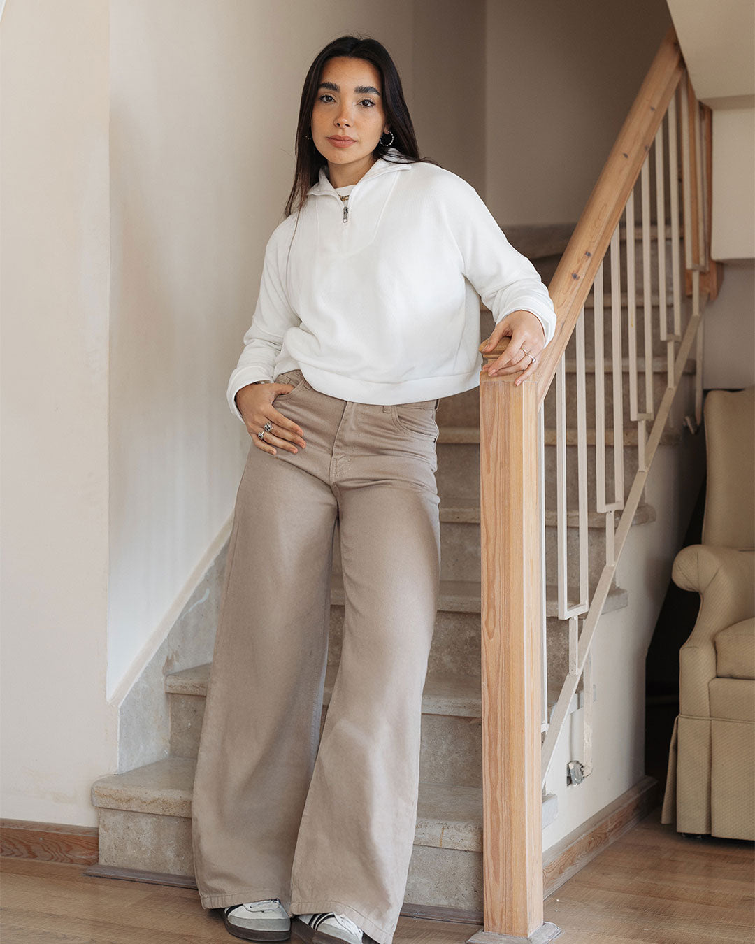 Womens Tan Pants Women Gabardine Wide Leg Pants