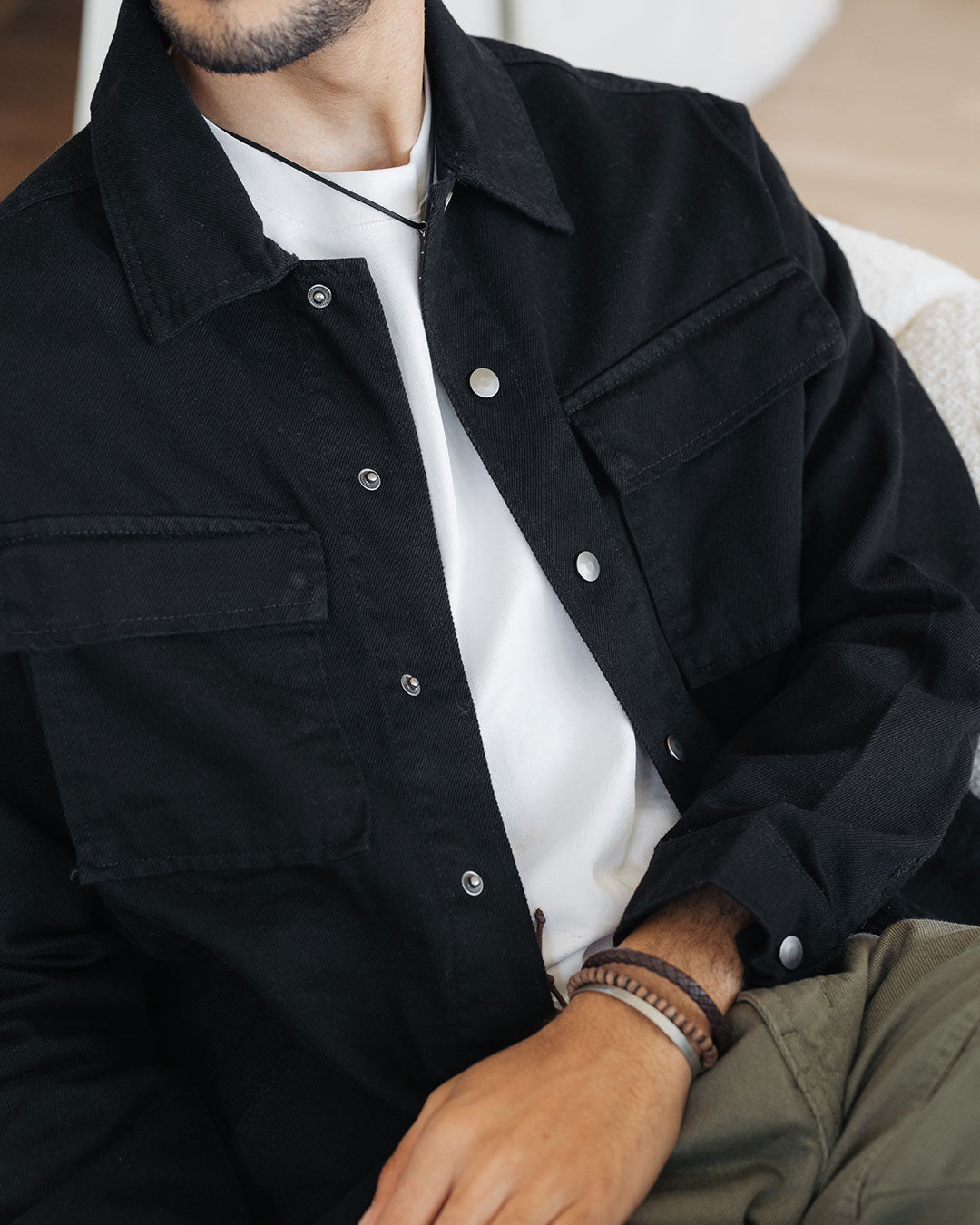 Men Plain Gabardine Jacket